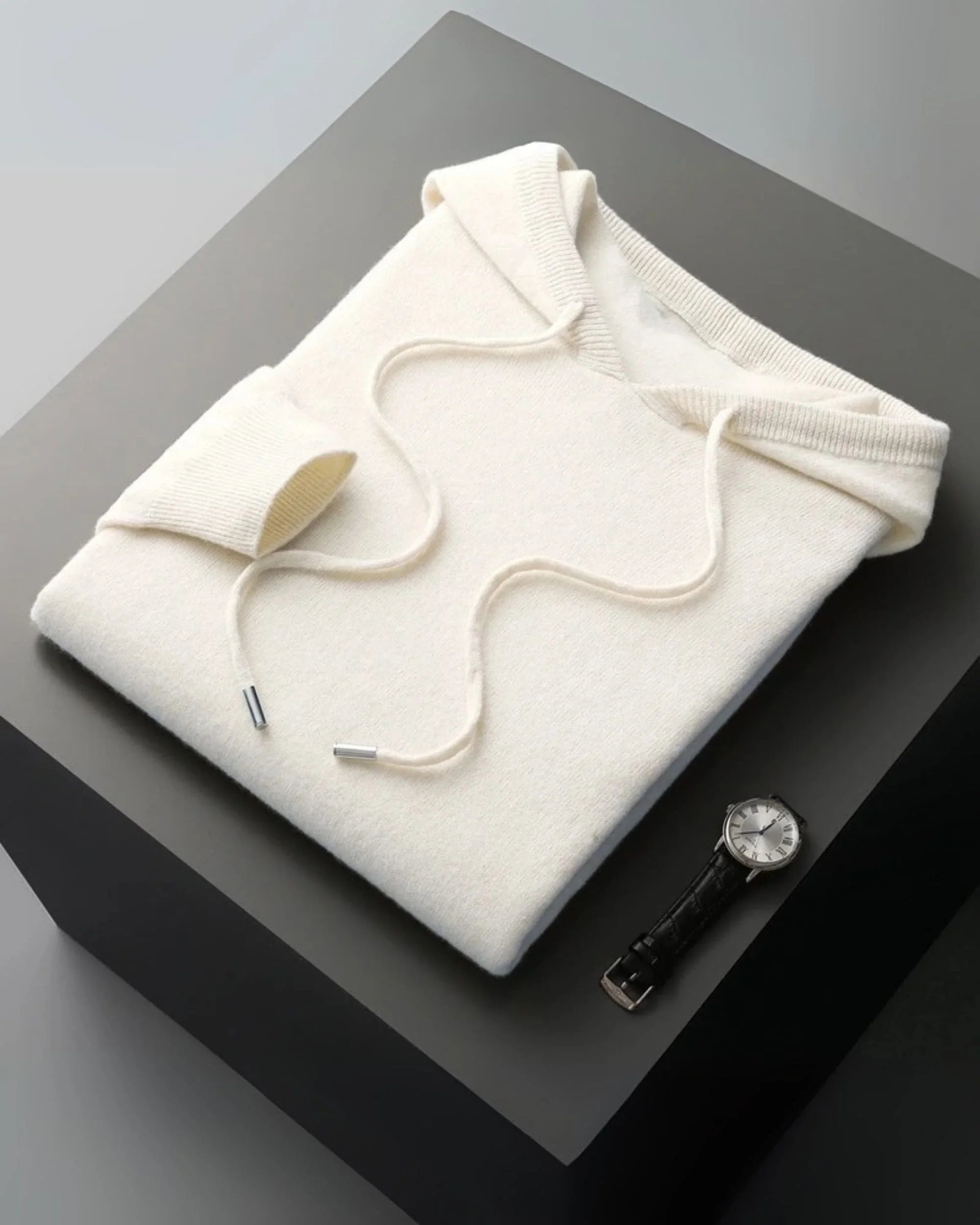 Fine Merino Wool Pullover Hoodie
