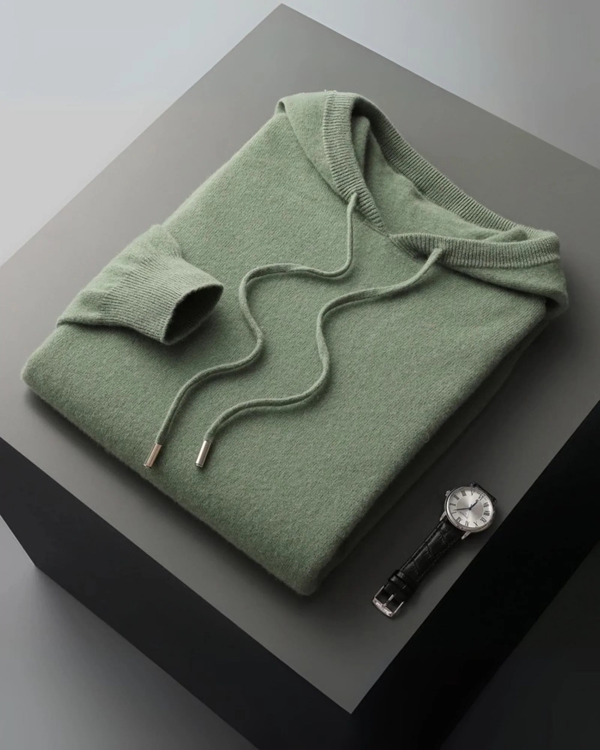 Fine Merino Wool Pullover Hoodie