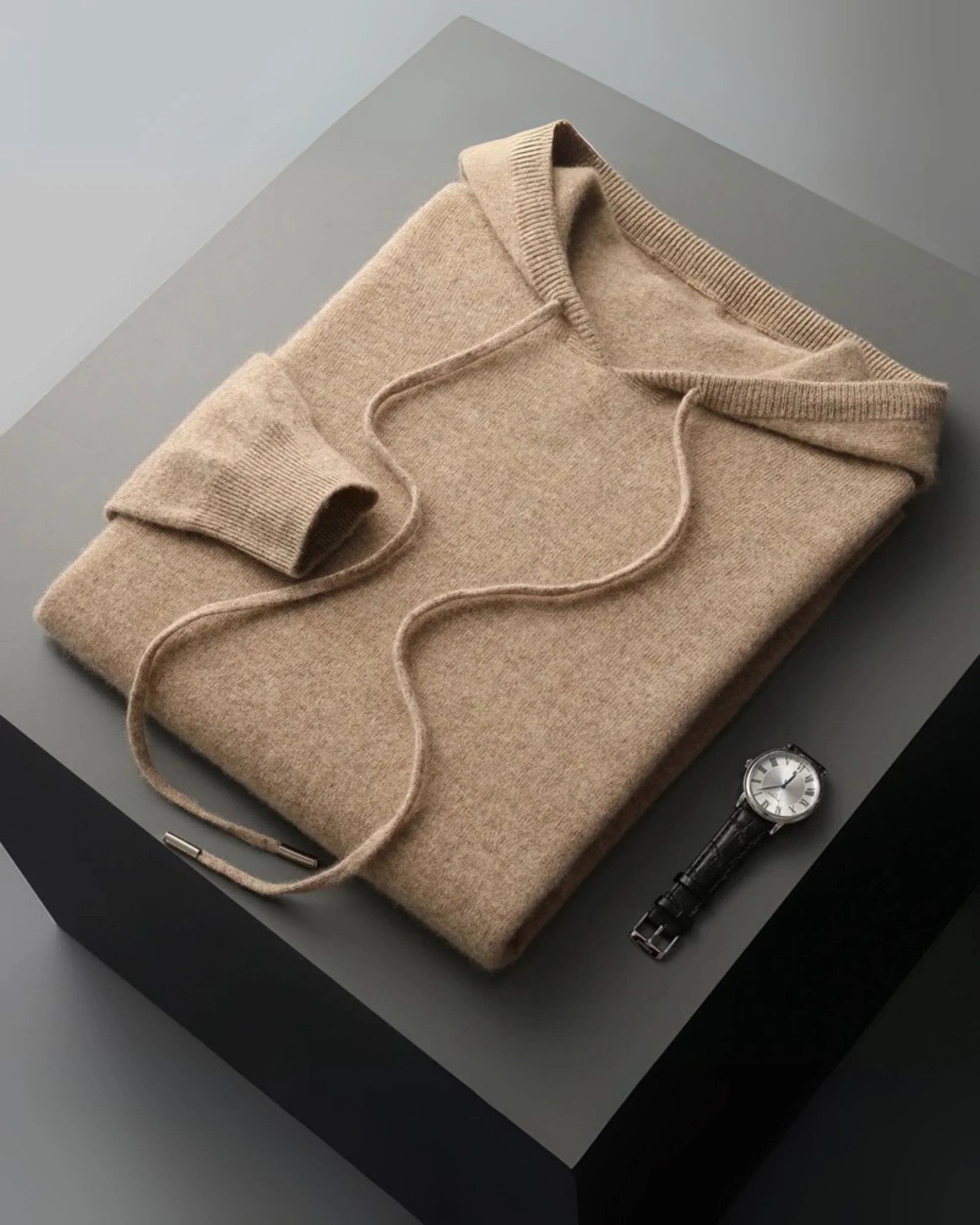 Fine Merino Wool Pullover Hoodie