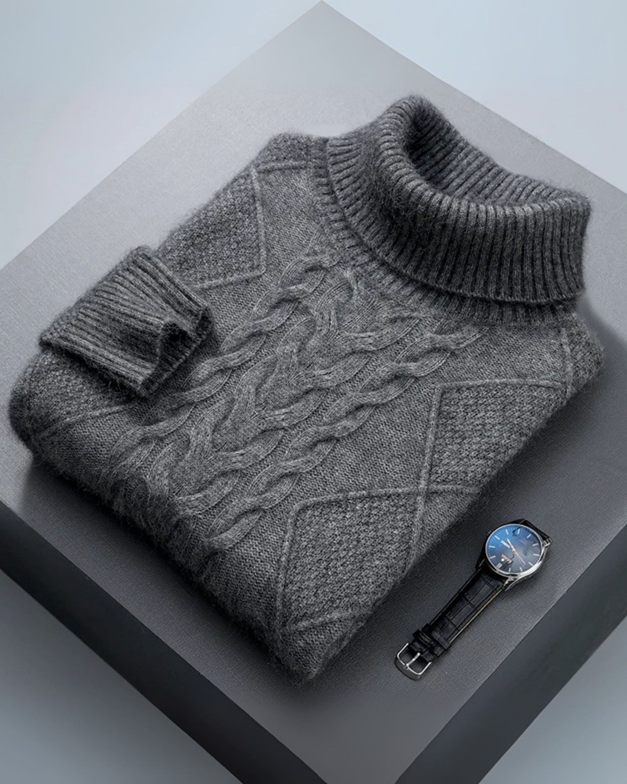 100% Cashmere High Neck Sweater