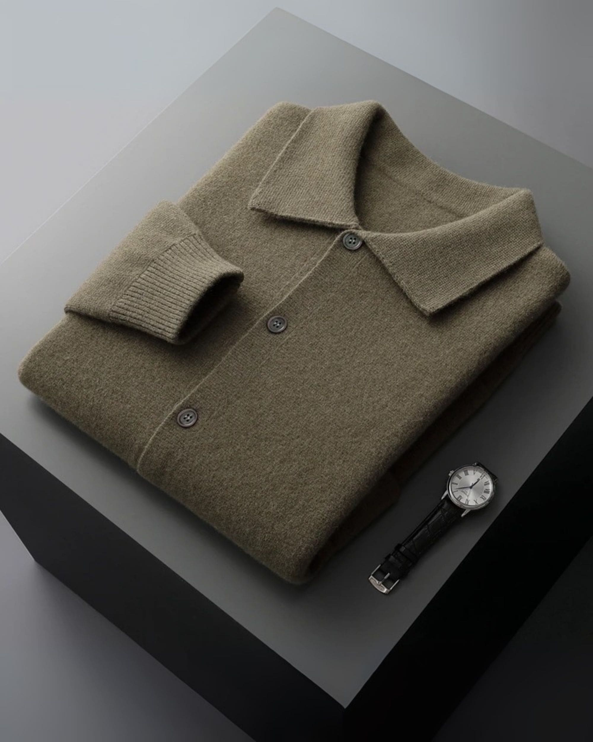 100% Merino Wool Buttoned Cardigan