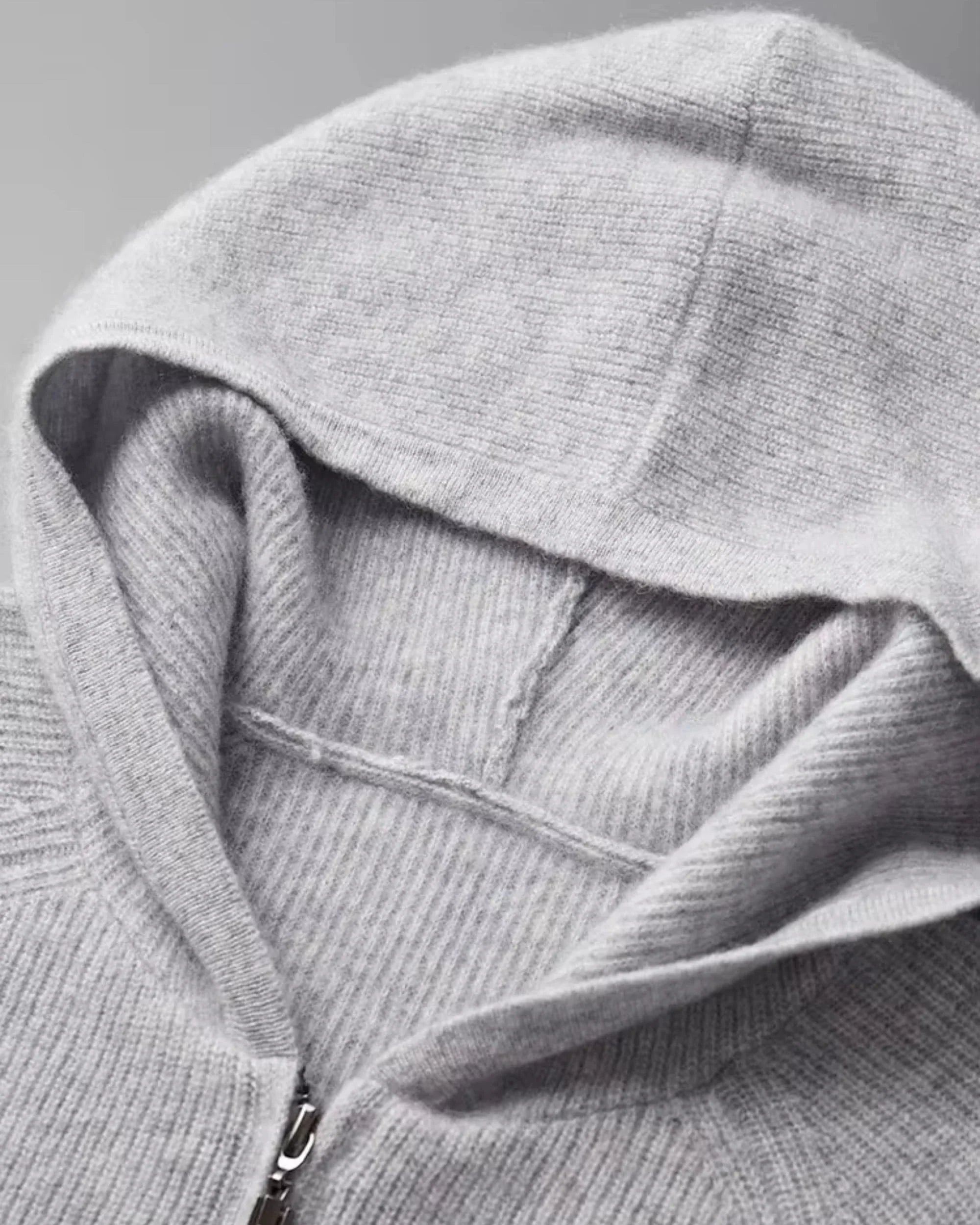 Merino Wool Zip Hoodie Cardigan