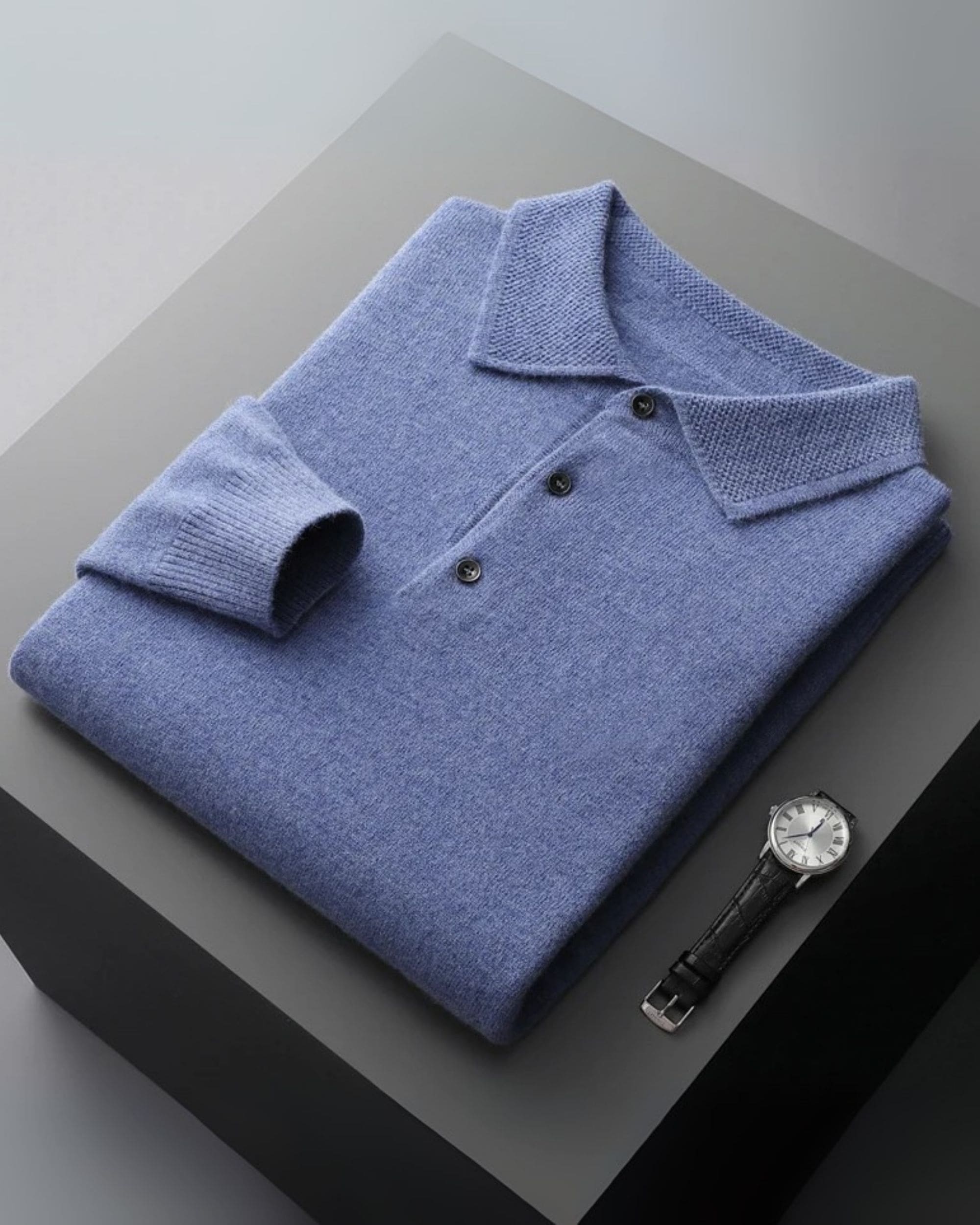 Extra Fine Merino Wool Polo Jumper