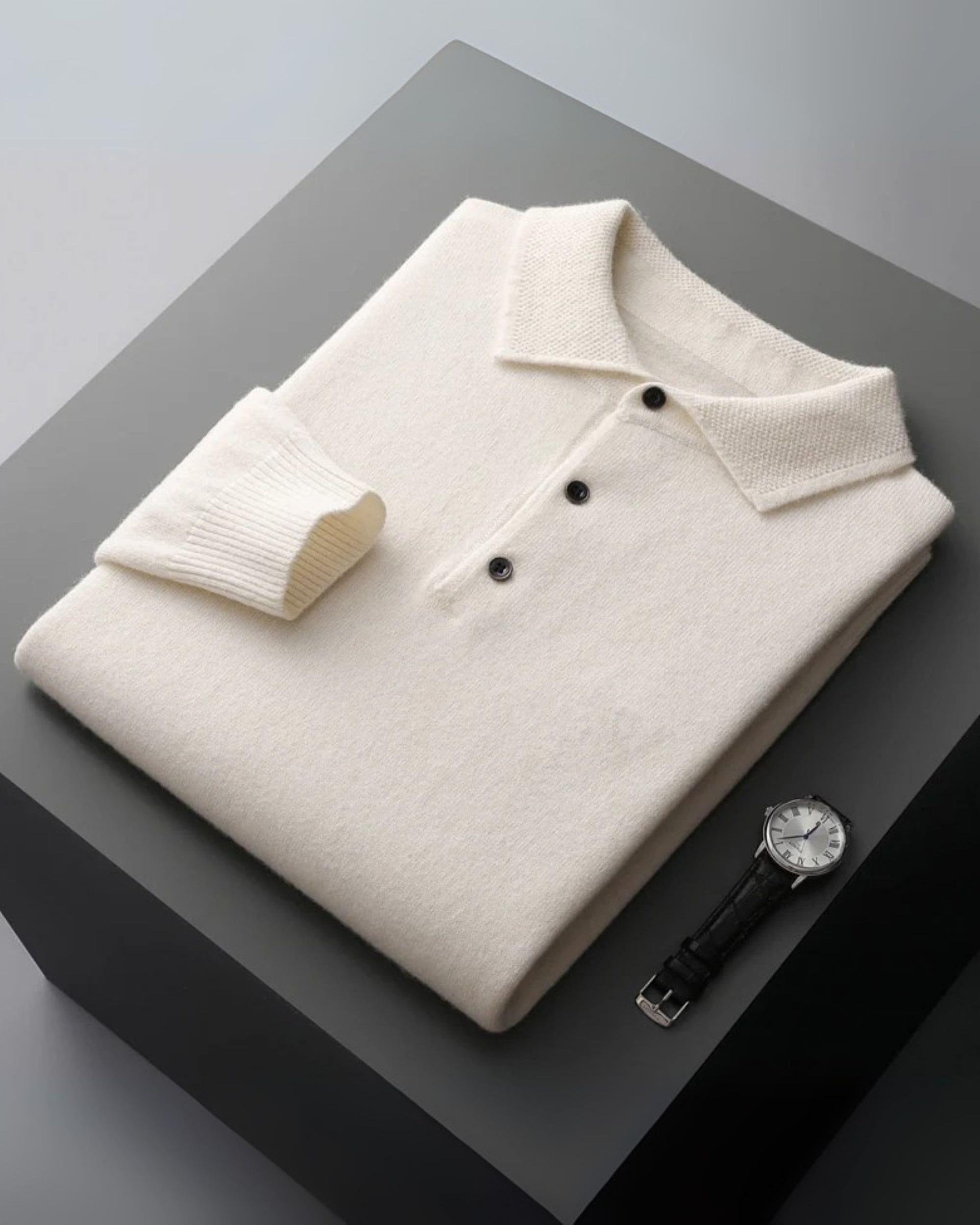 Extra Fine Merino Wool Polo Jumper