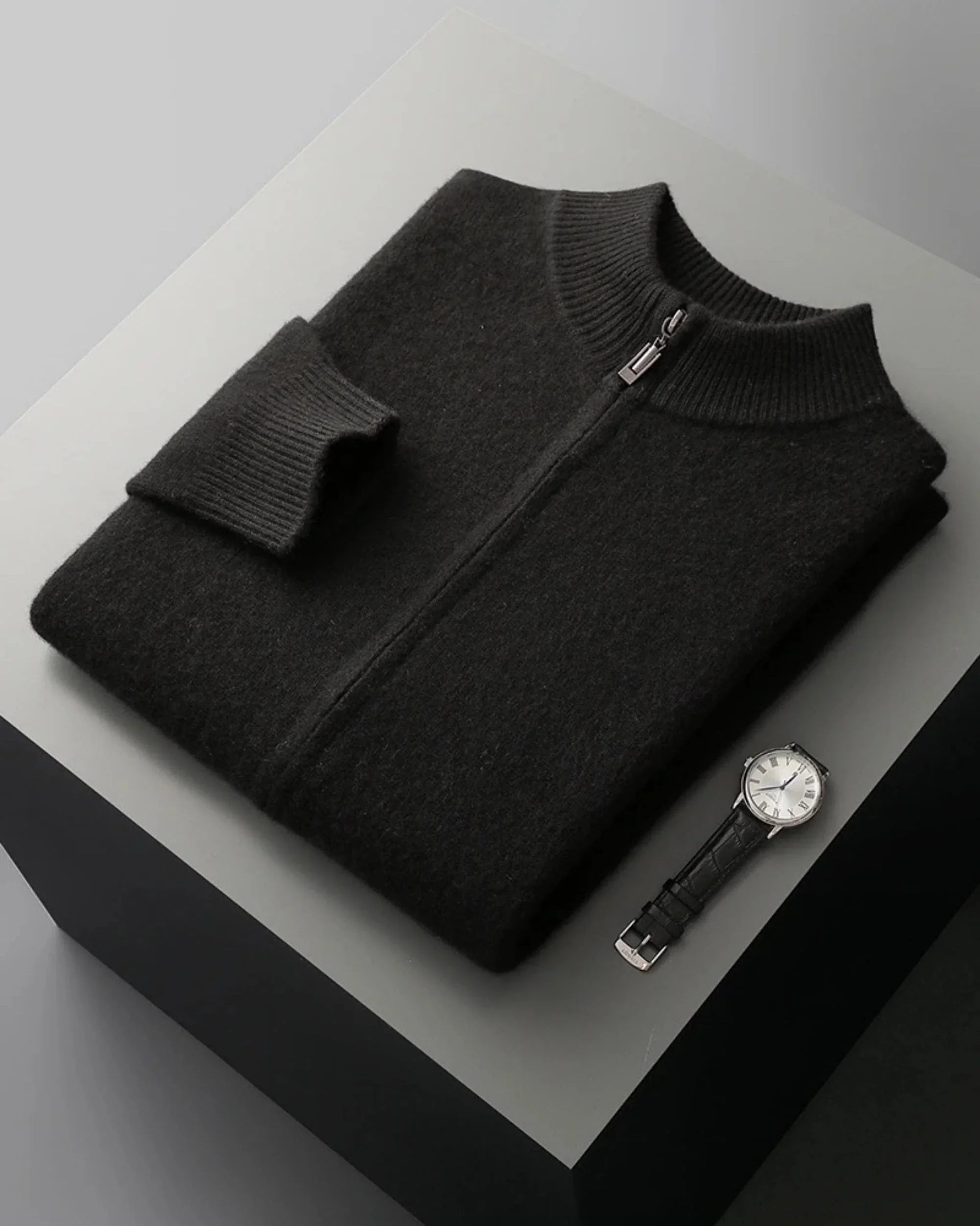 100% Merino Wool Zip-Up Cardigan