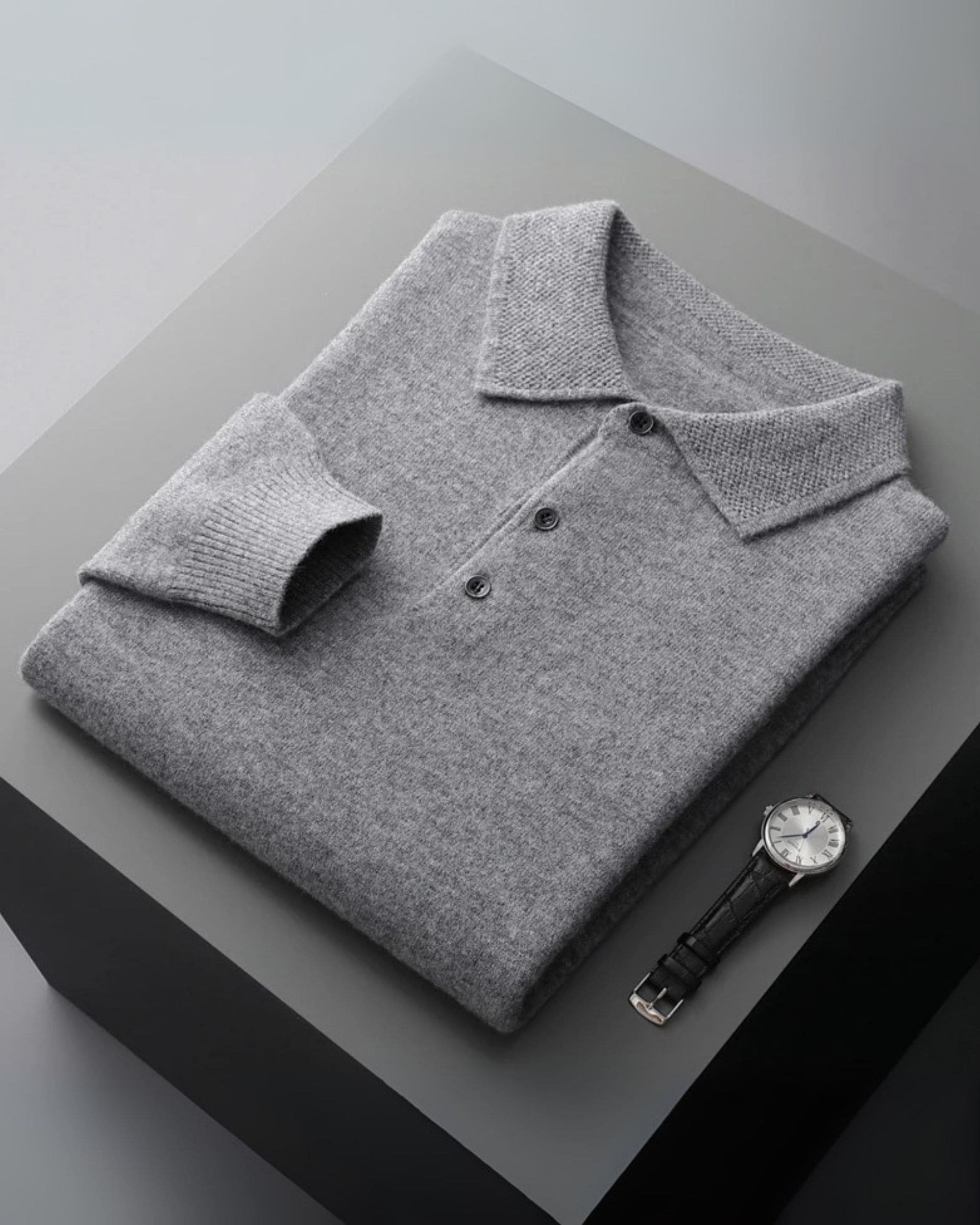 Extra Fine Merino Wool Polo Jumper