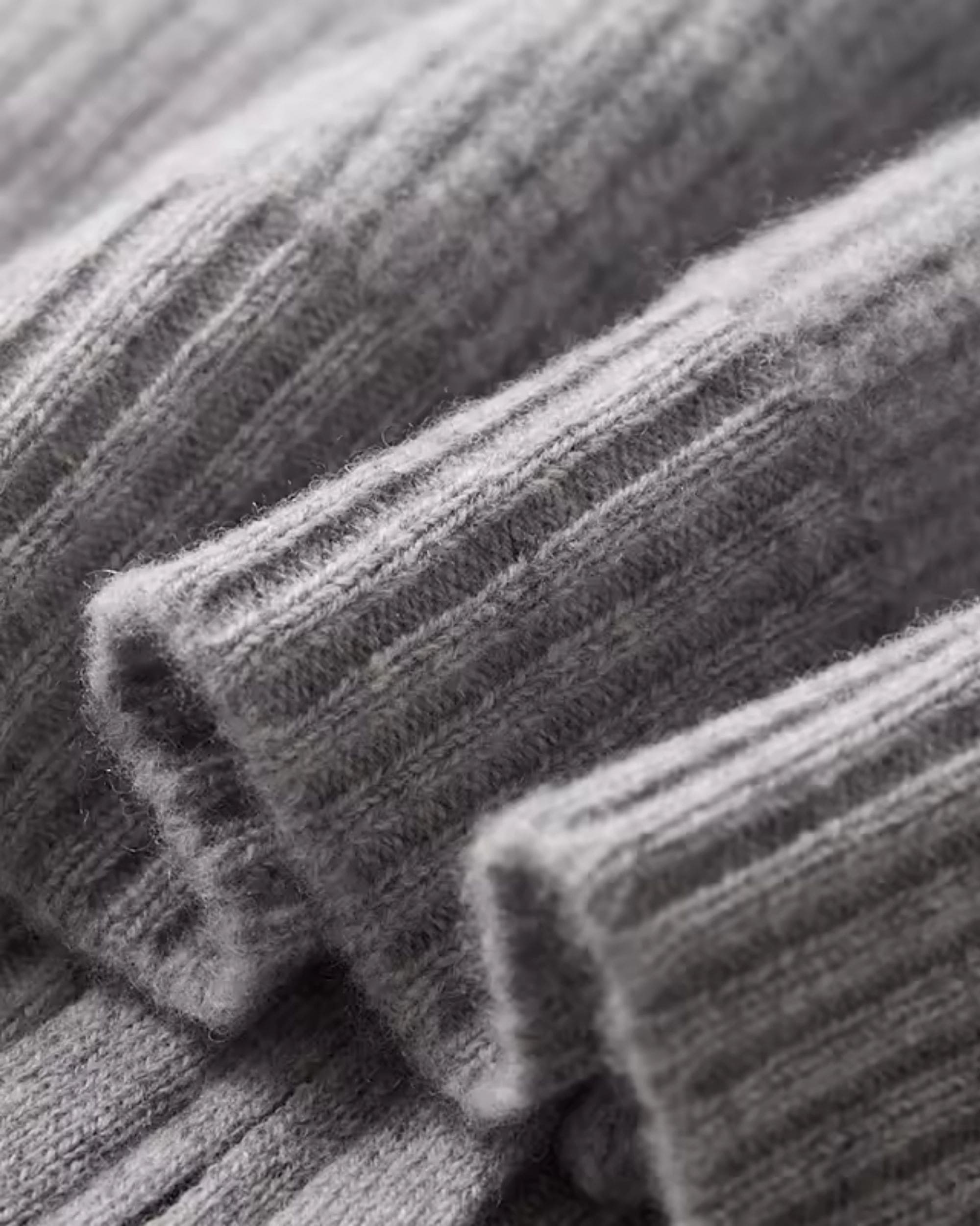 Pure Cashmere Ribbed Zip Knit