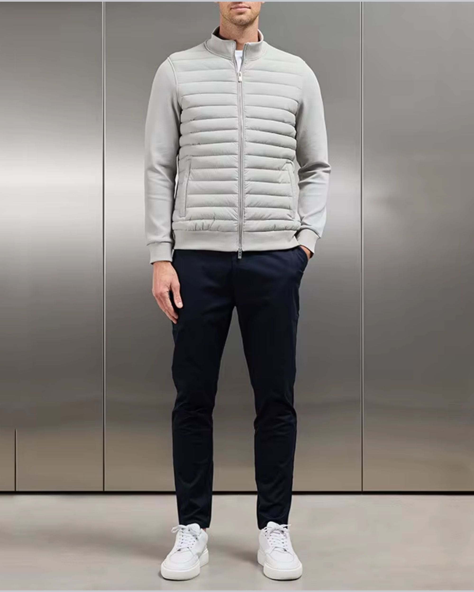 Hybrid Quilted Bomber Jacket