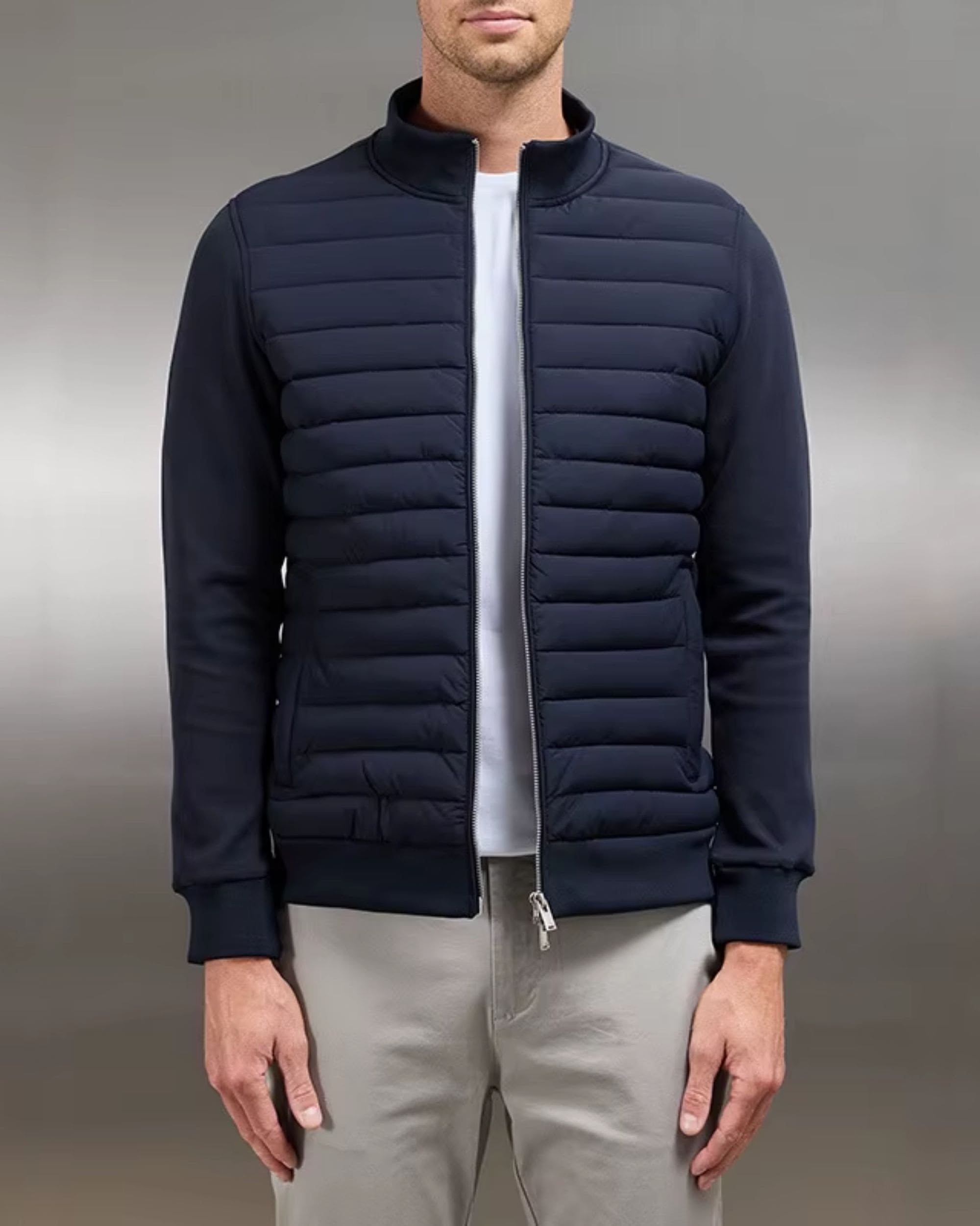 Hybrid Quilted Bomber Jacket