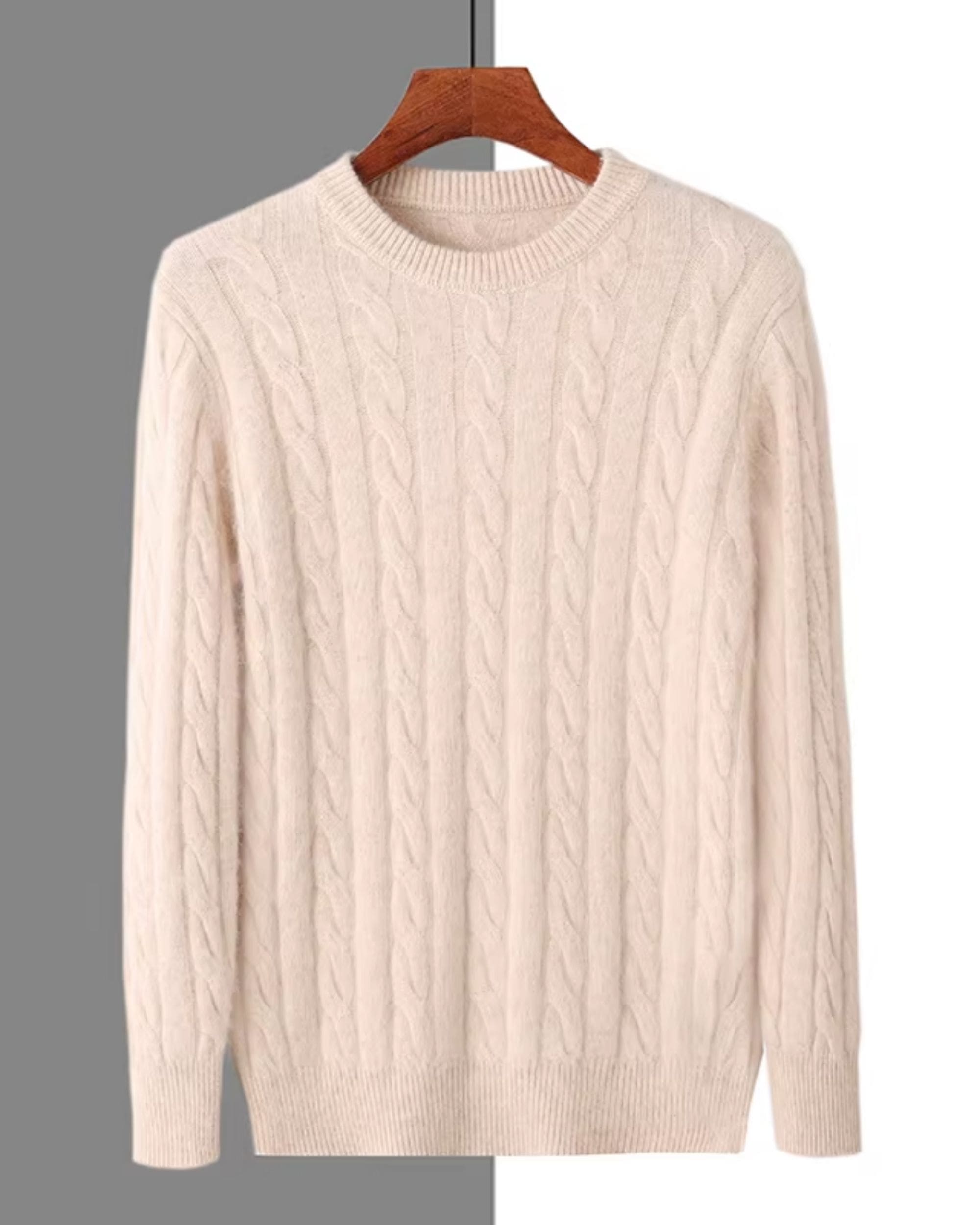 Pure Cashmere Cable Knit Crewneck