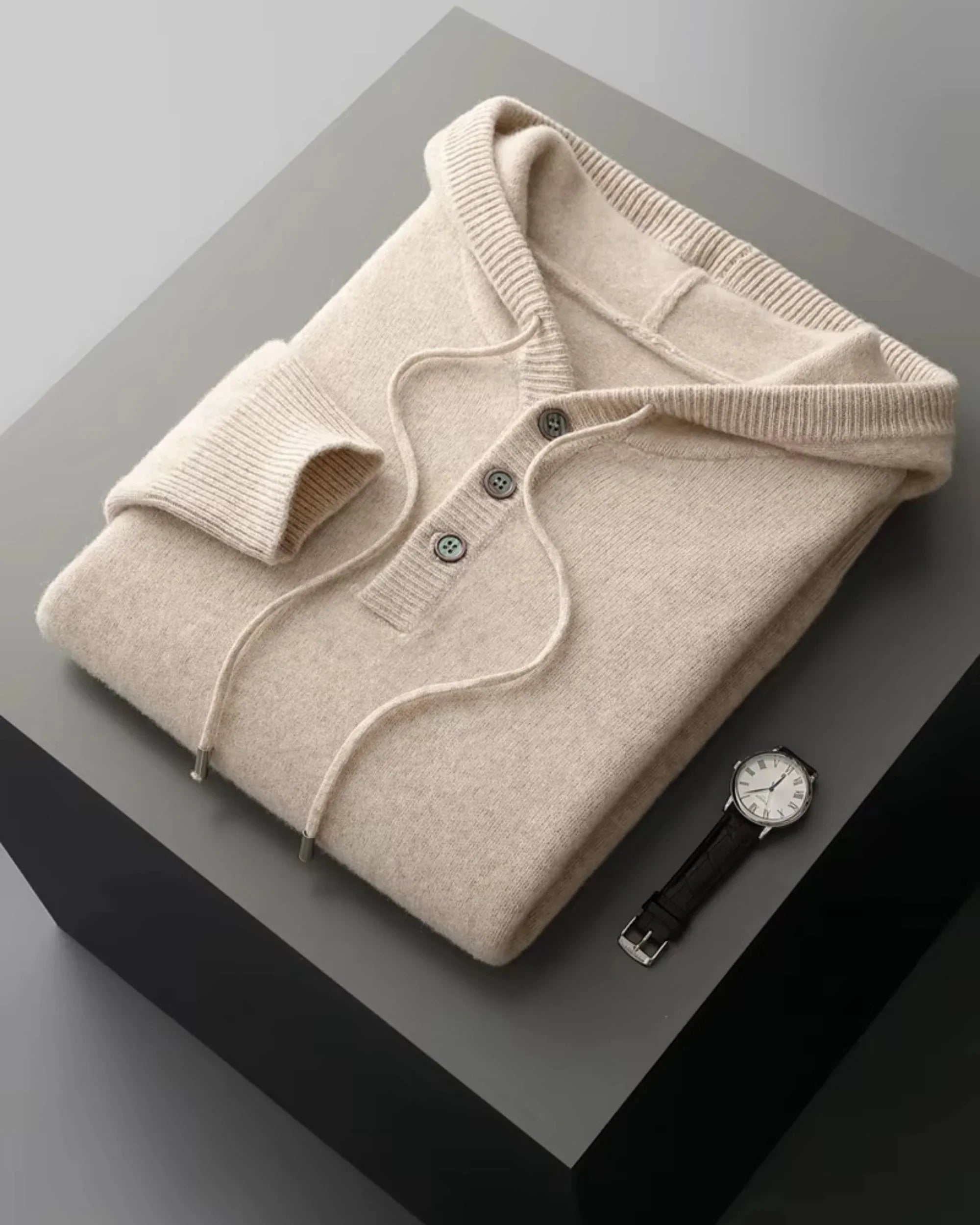 Wool-Cashmere Hooded Sweater