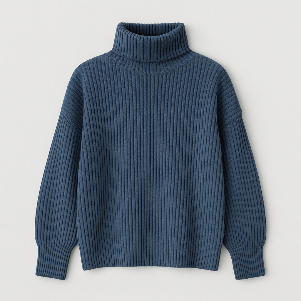 Cambridge Ribbed Turtleneck Sweater - Mia