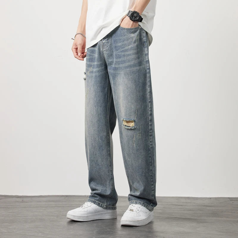Retro Street Ripped Jeans – Urban Vintage Style