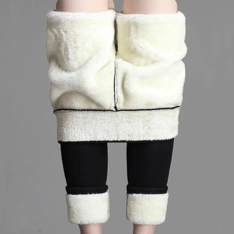 Women's Velvet Leggings with Elastic and High Waist - Welcome Winter