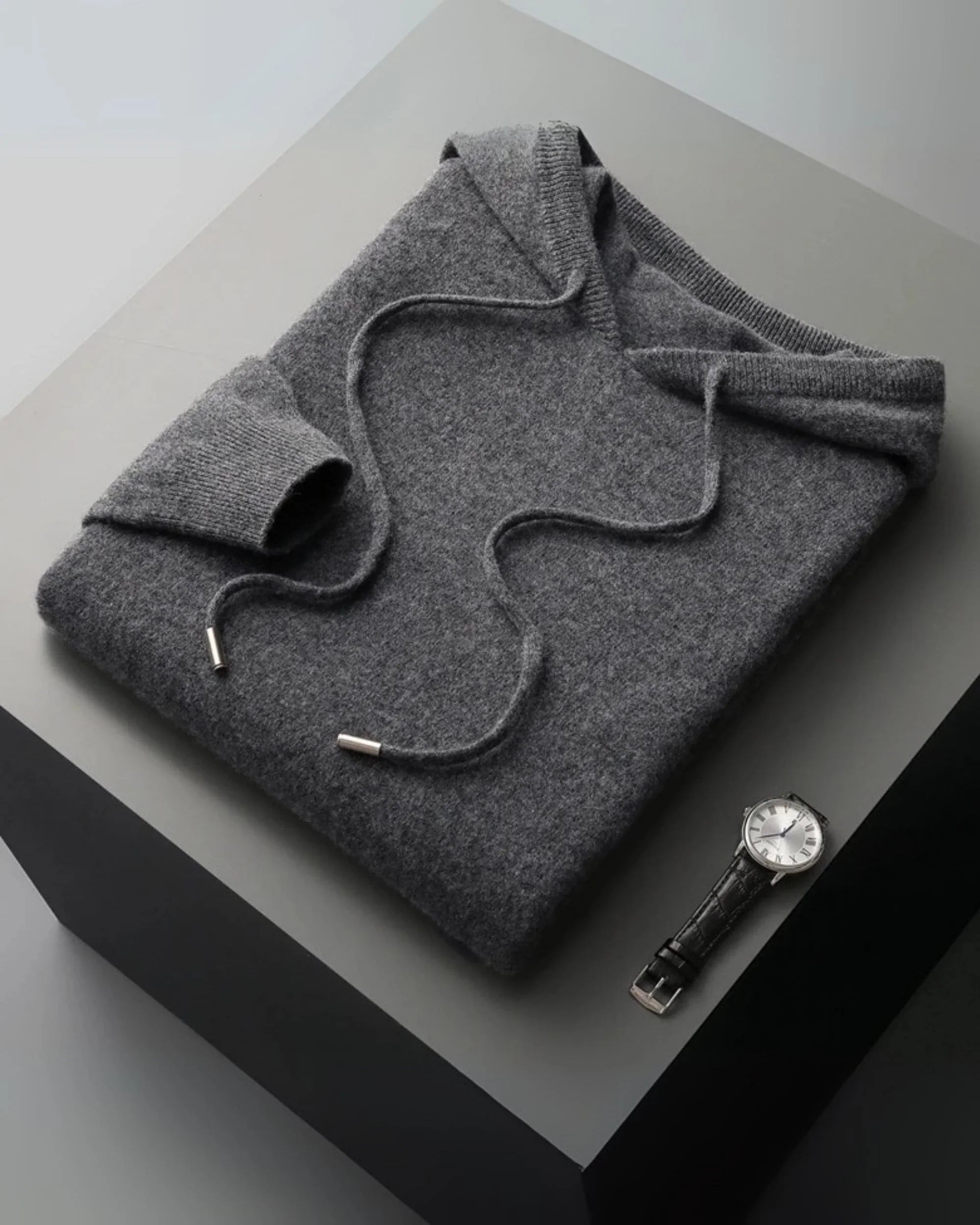 Fine Merino Wool Pullover Hoodie