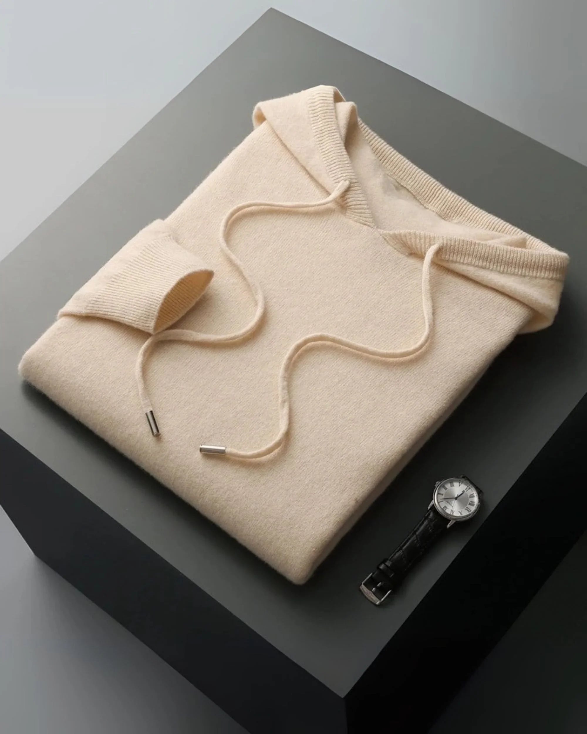 Fine Merino Wool Pullover Hoodie