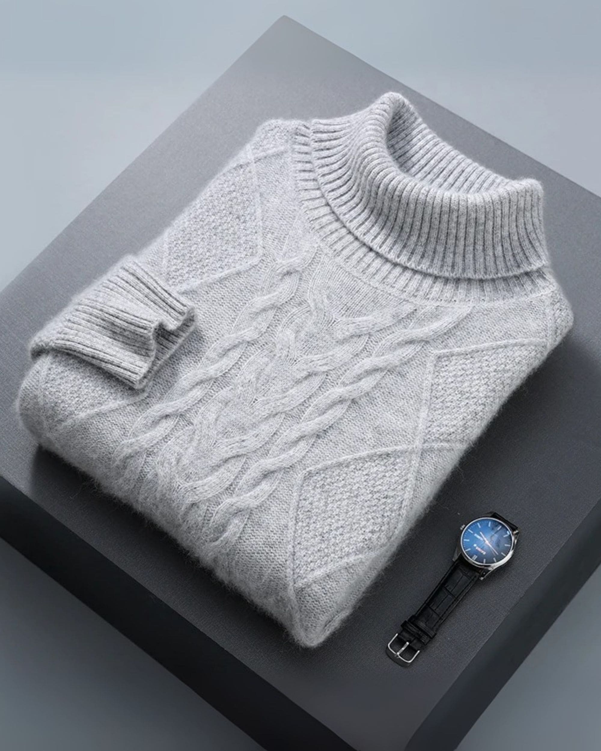 100% Cashmere High Neck Sweater