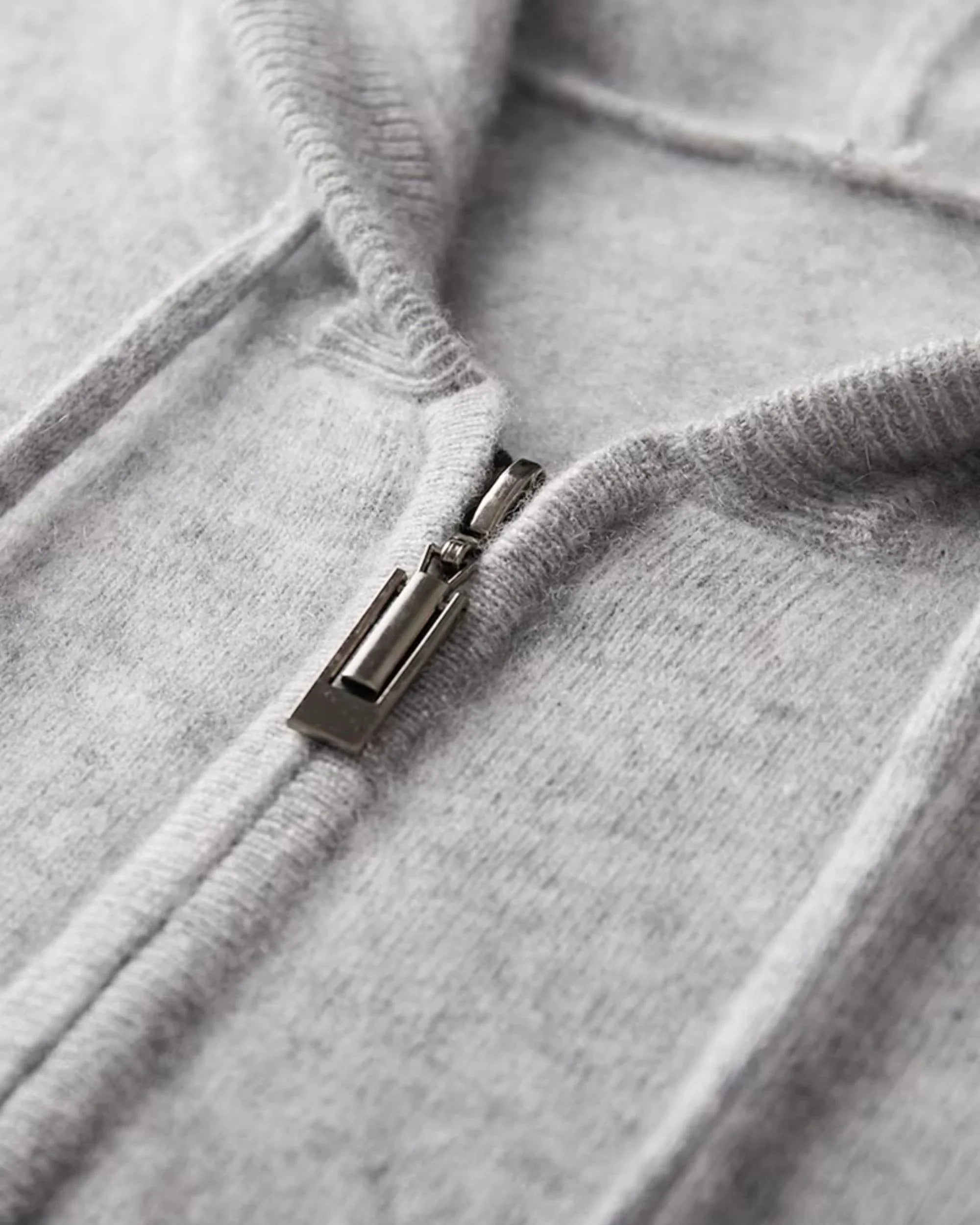 Wool-Cashmere Full-Zip Hooded Sweater