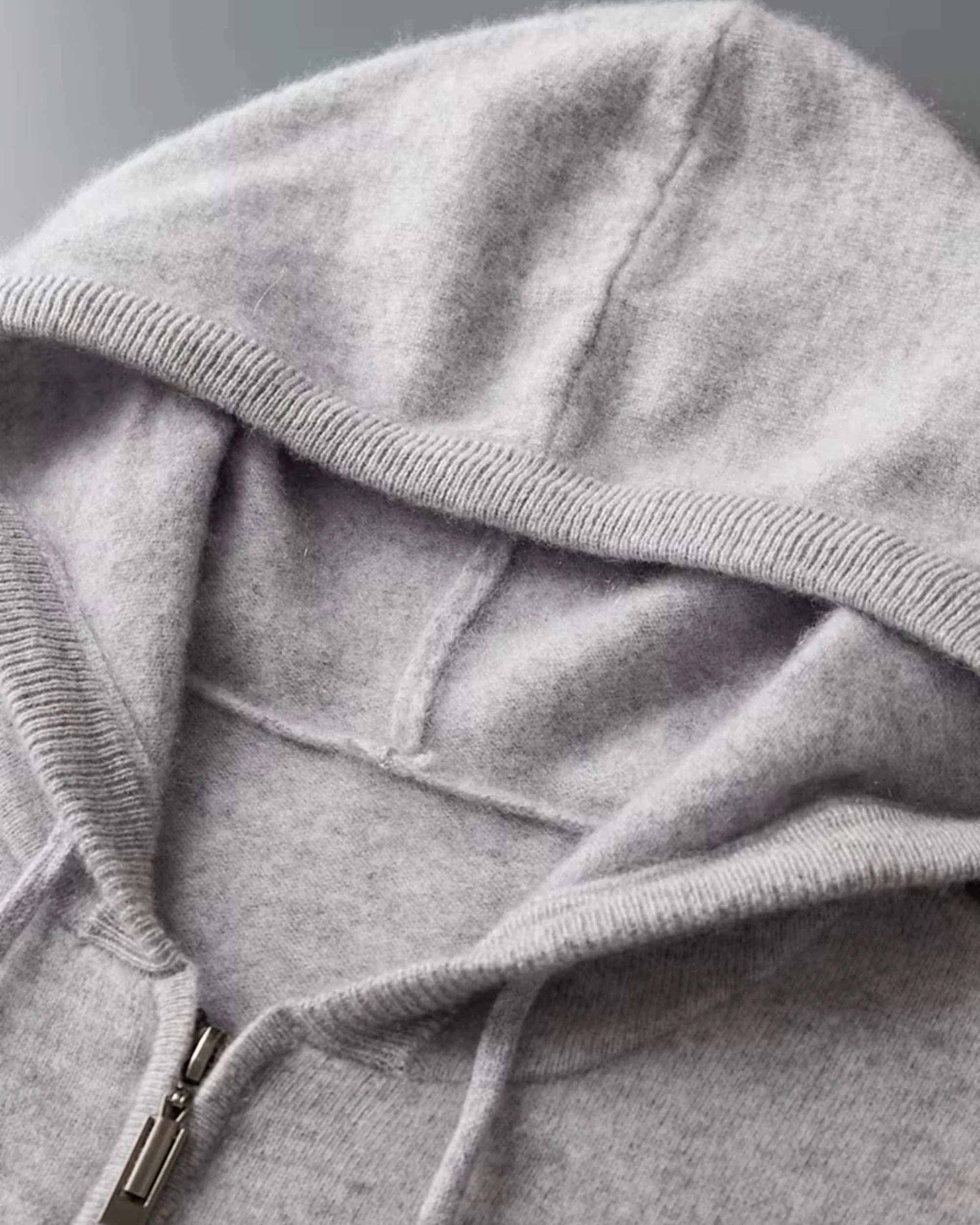 Wool-Cashmere Full-Zip Hooded Sweater