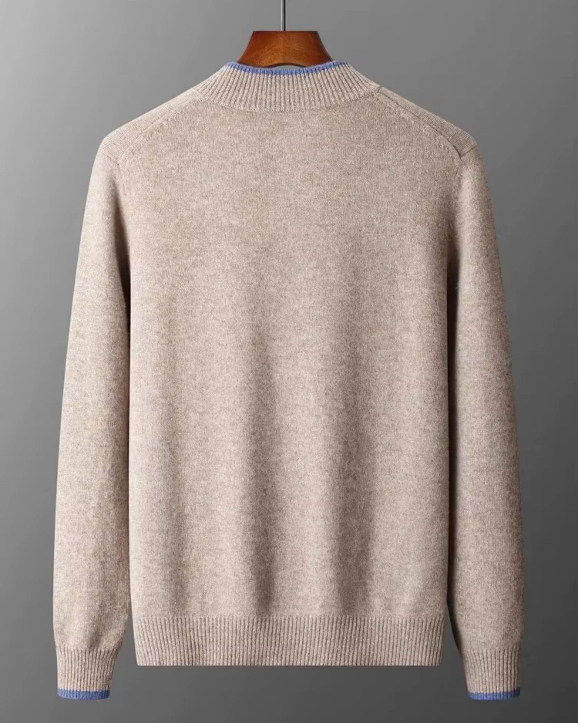 Pure Merino Wool Zip Mock Neck Cardigan