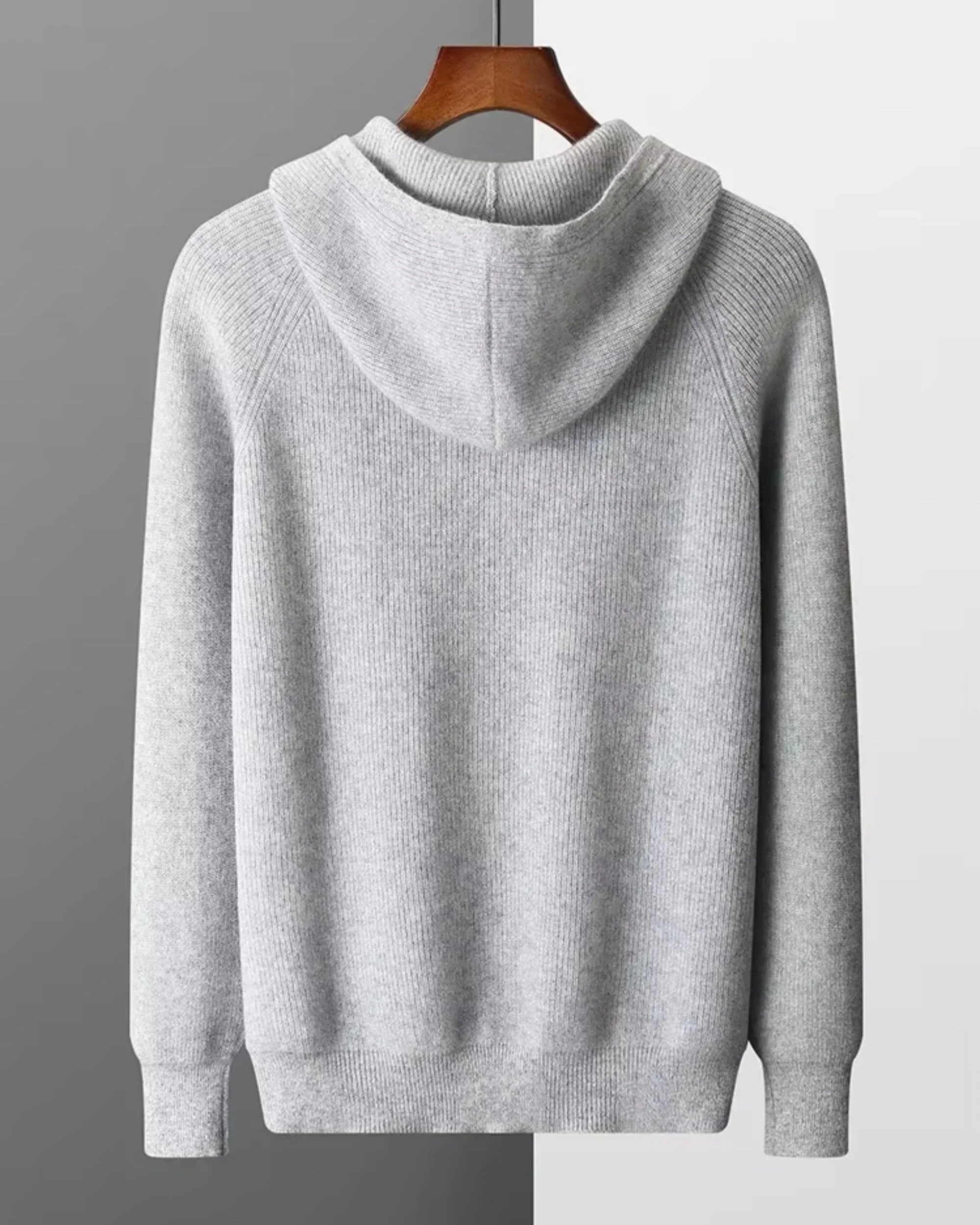 Merino Wool Zip Hoodie Cardigan