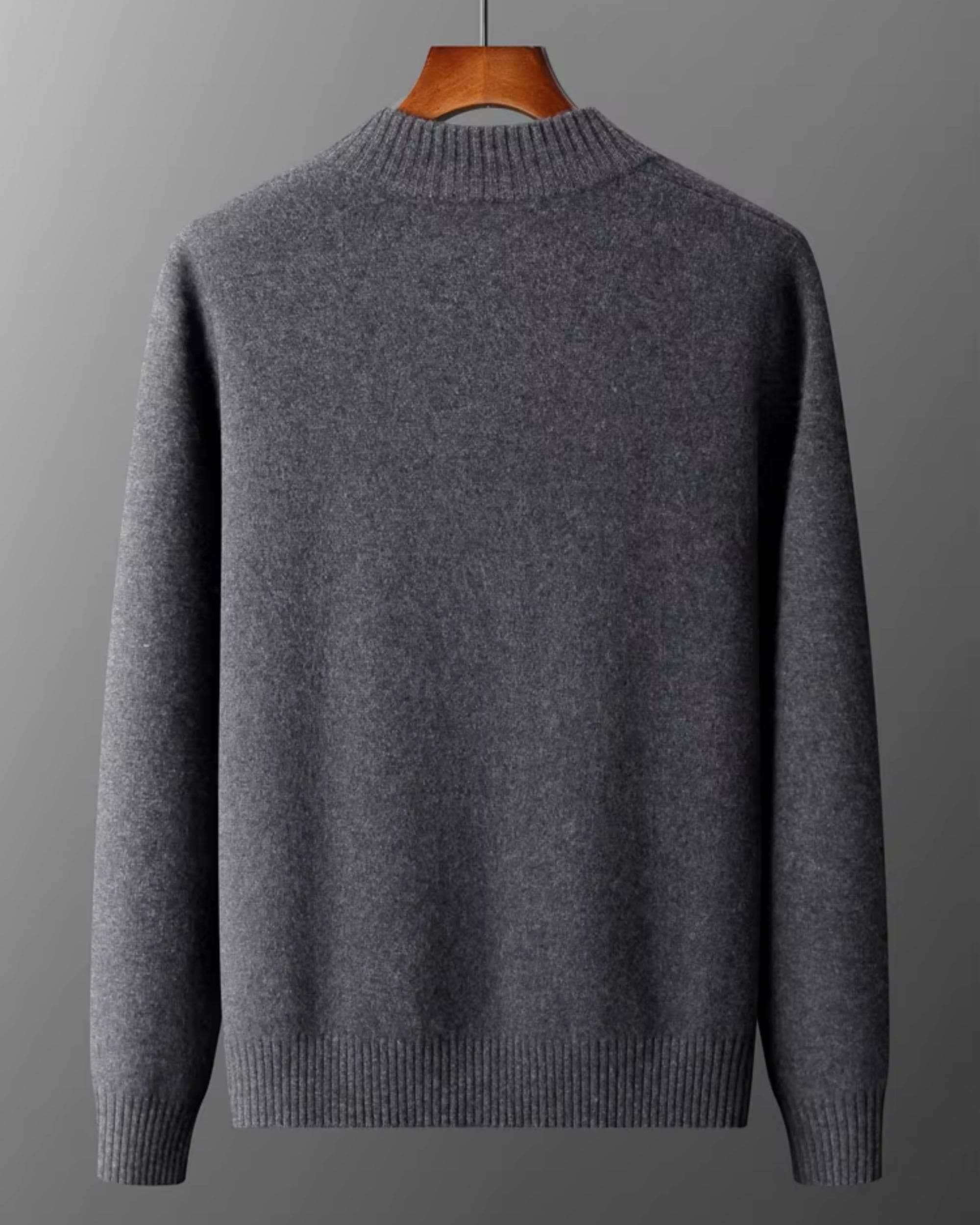 100% Cashmere High-Neck Buttoned Cardigan