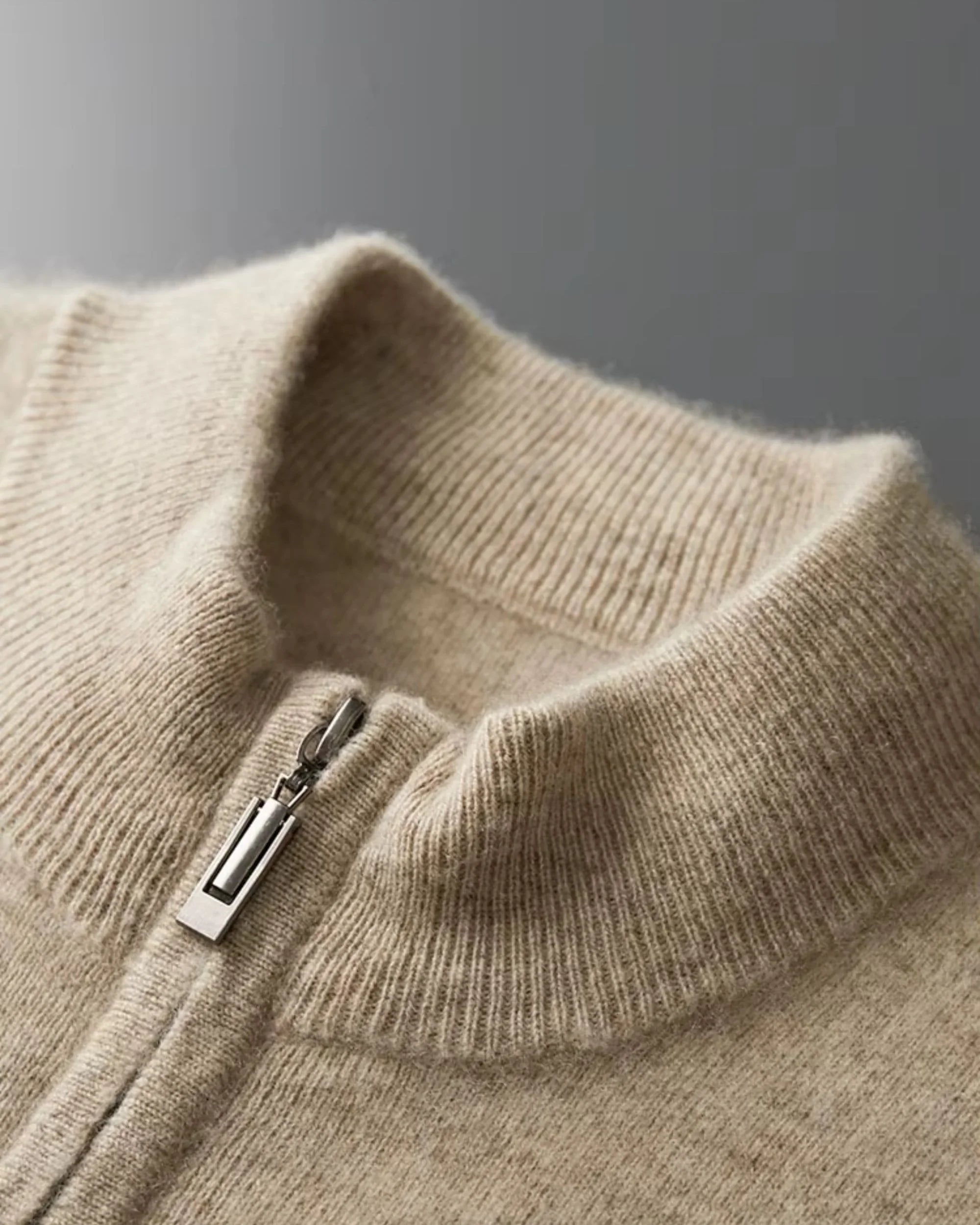 100% Merino Wool Zip-Up Cardigan