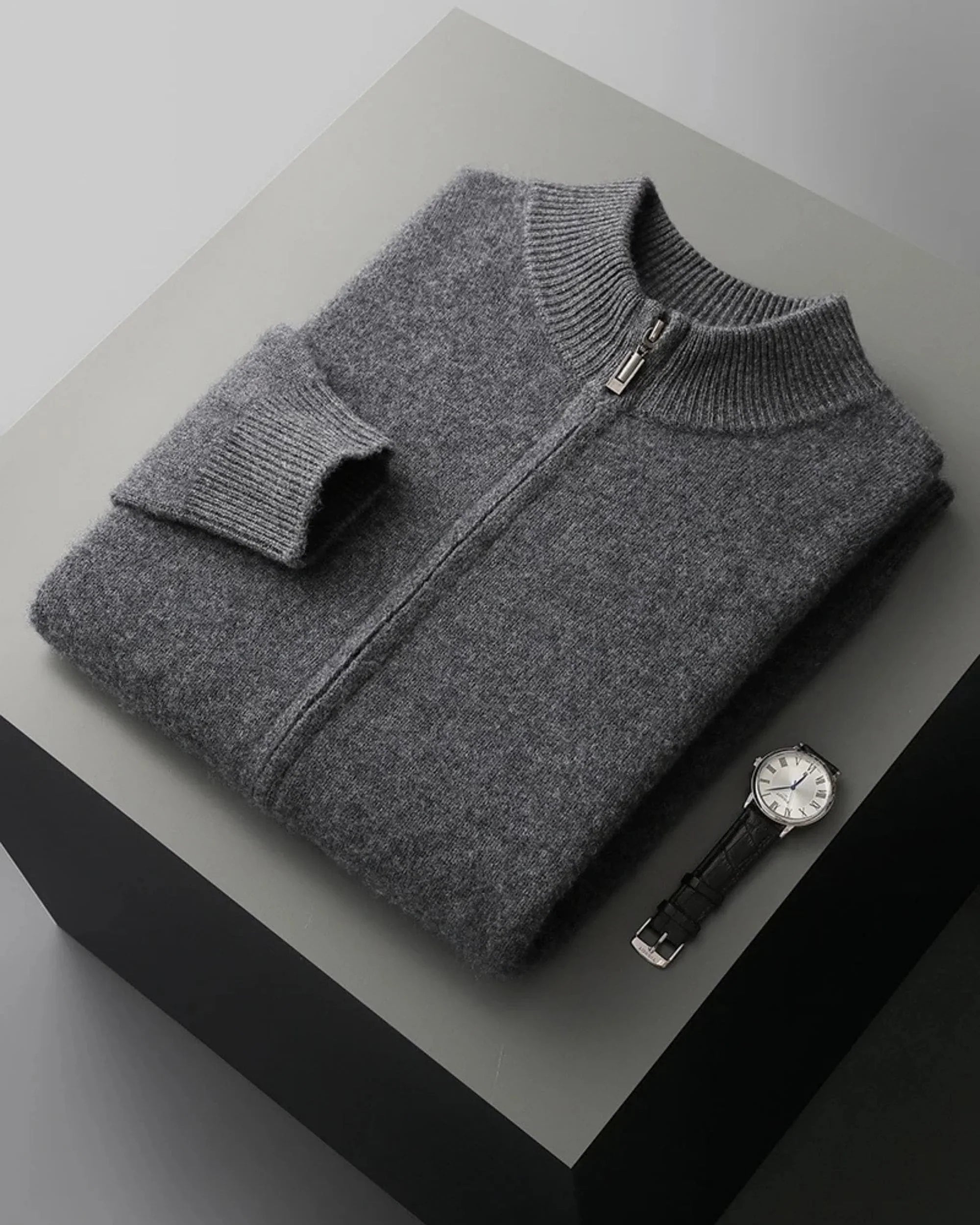 100% Merino Wool Zip-Up Cardigan