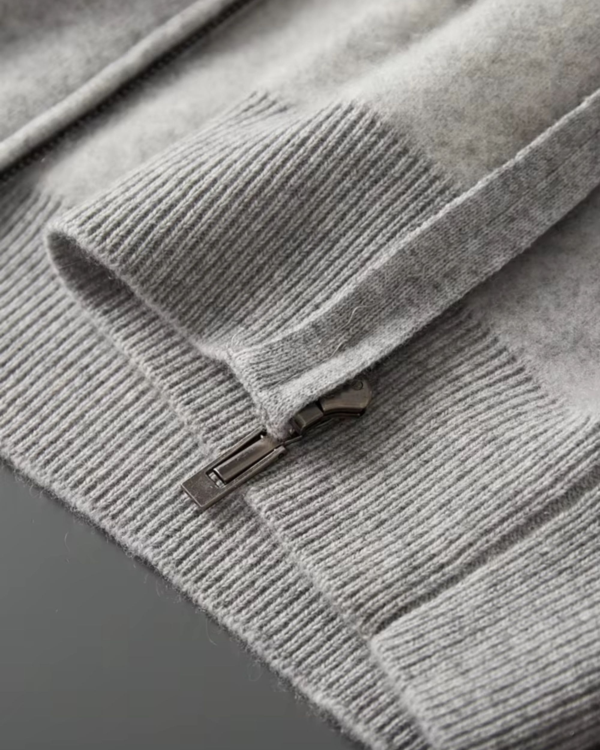 Merino-Cashmere Contrast Sleeve Knit