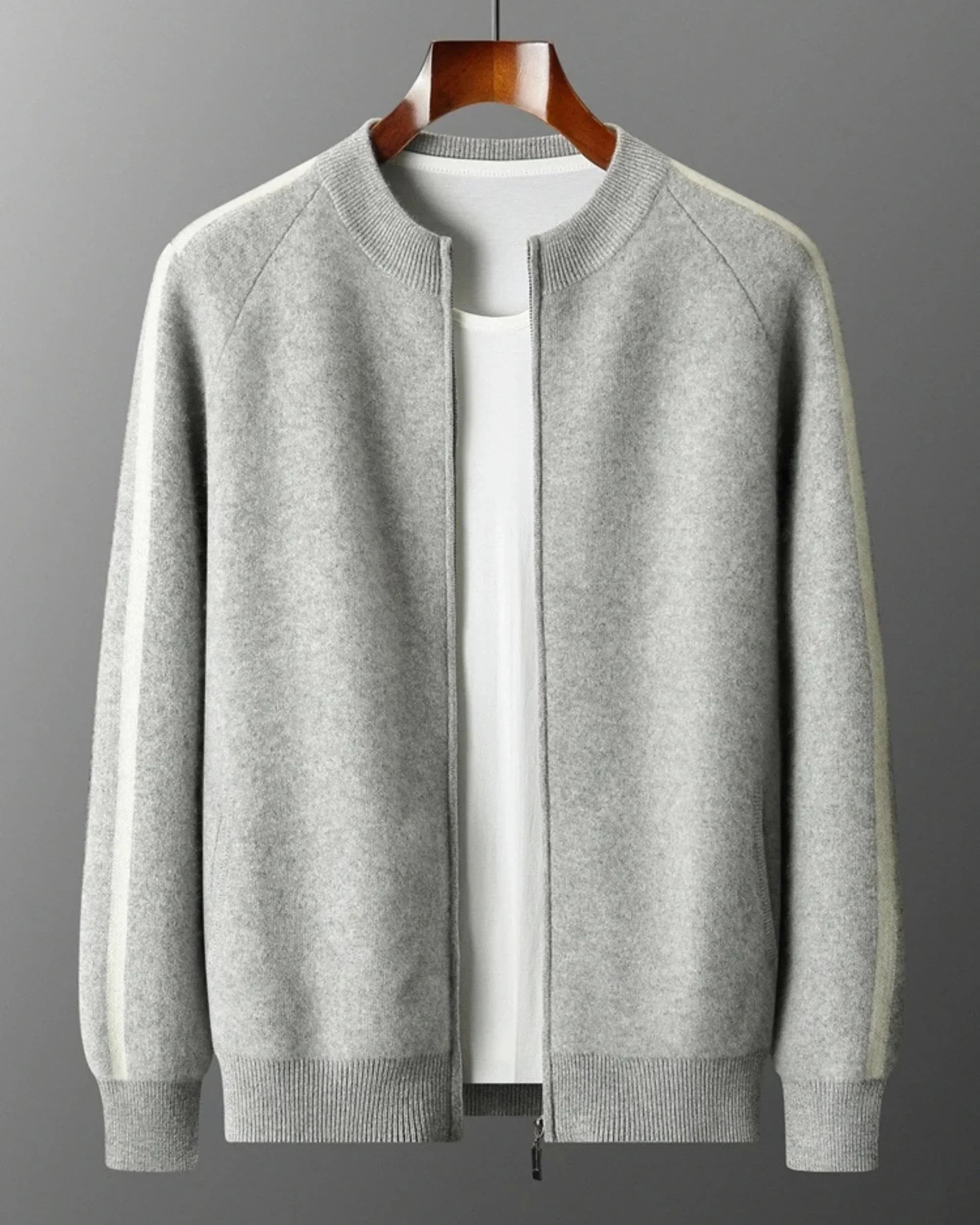 Merino-Cashmere Contrast Sleeve Knit