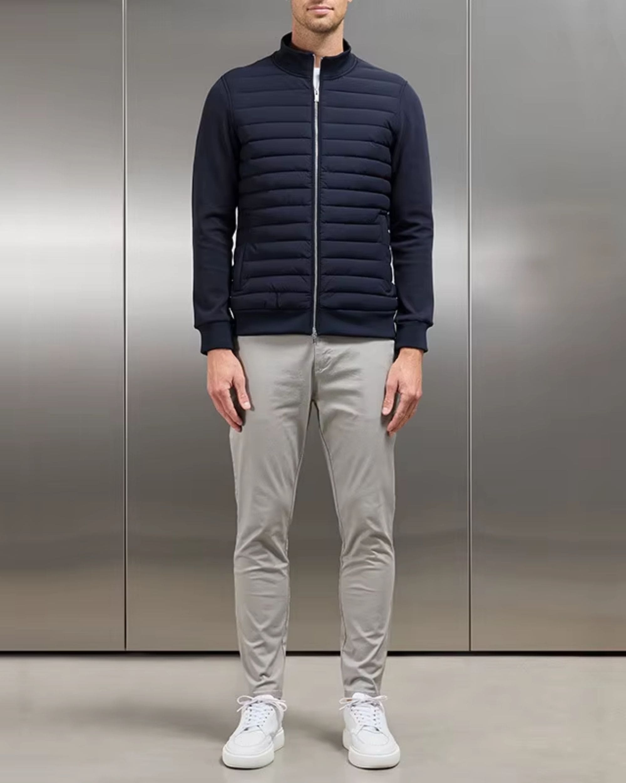 Hybrid Quilted Bomber Jacket