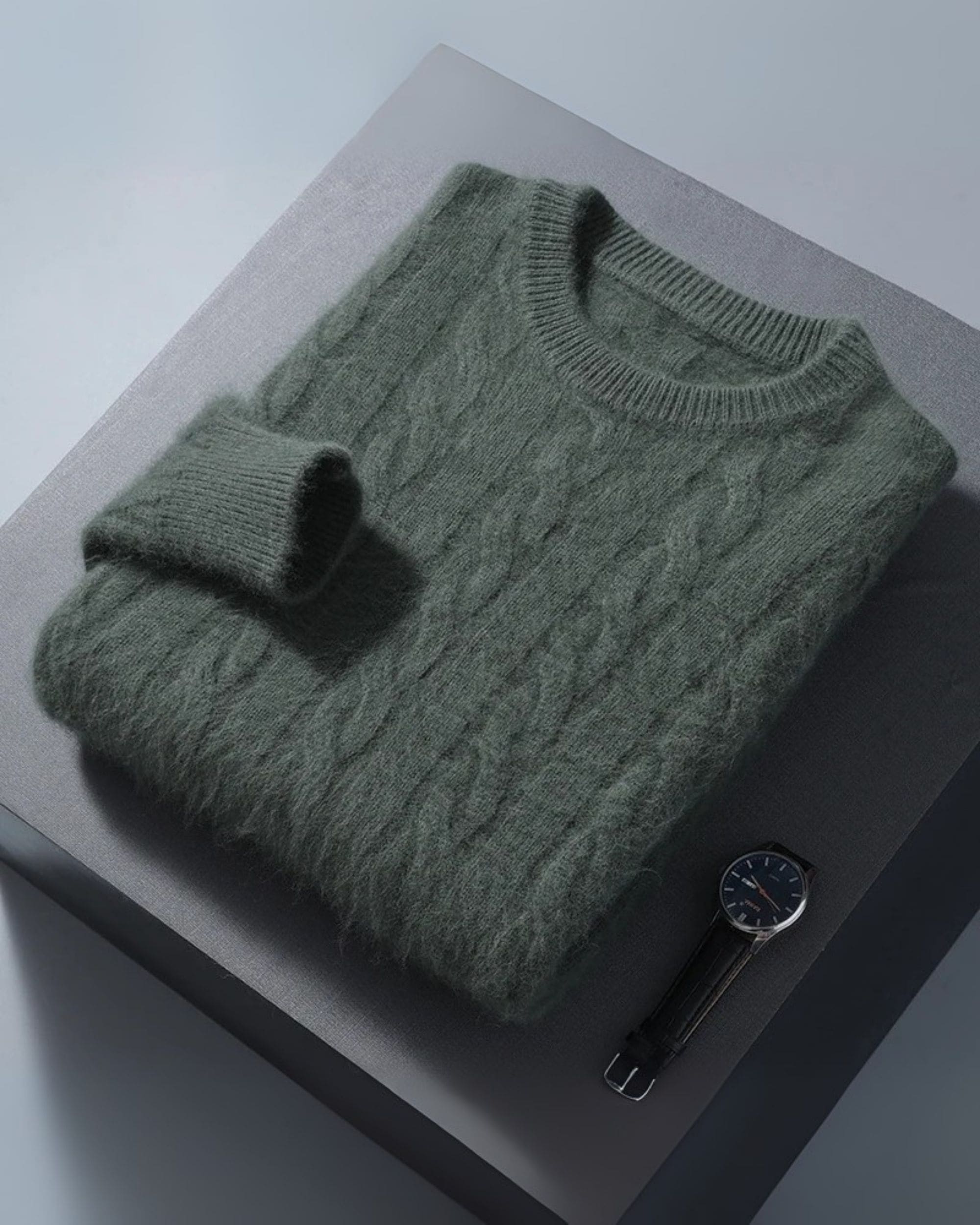 Pure Cashmere Cable Knit Crewneck