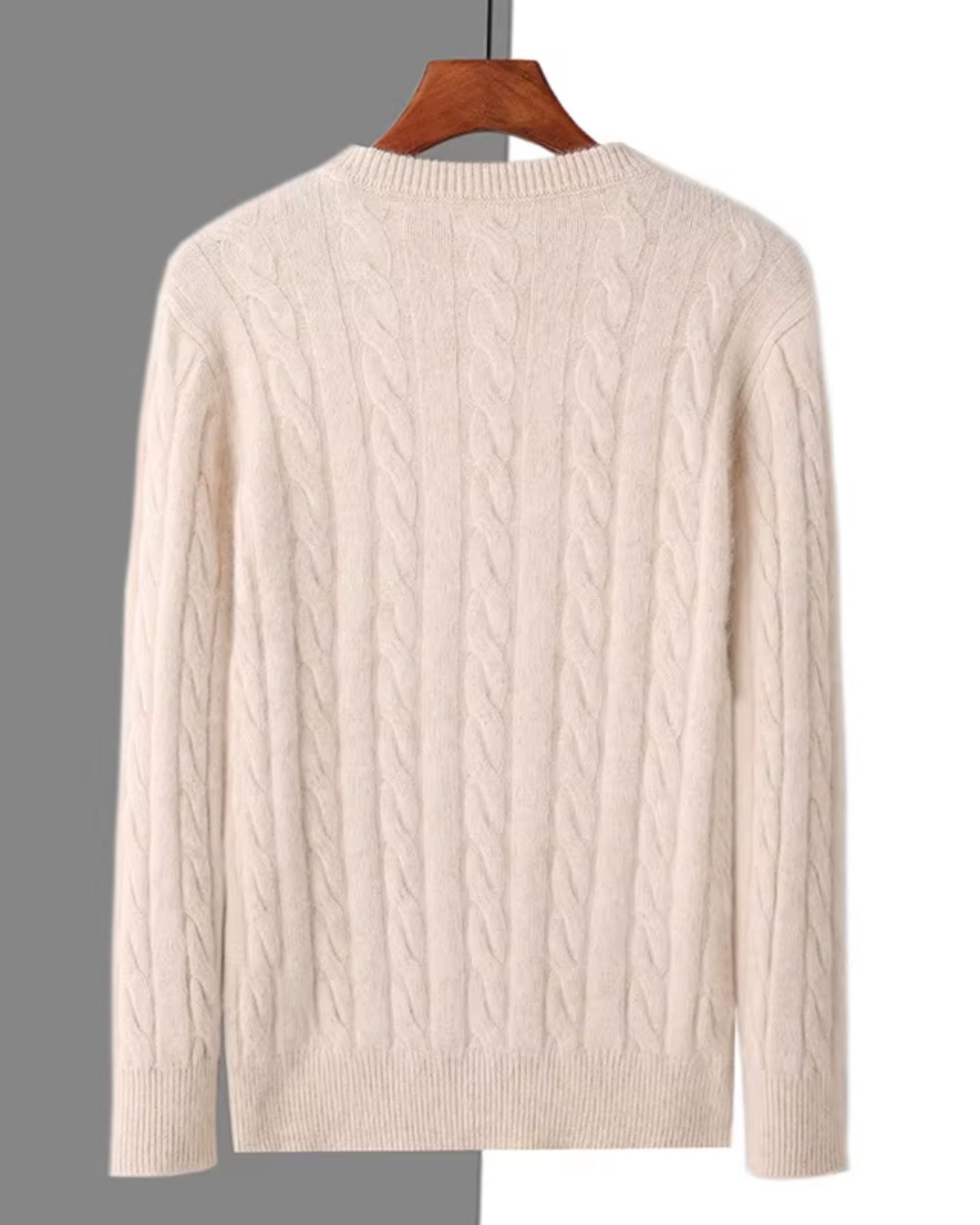 Pure Cashmere Cable Knit Crewneck