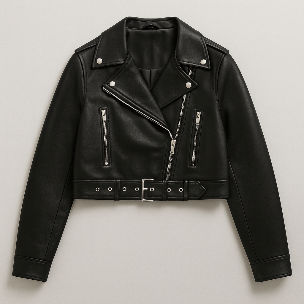 Women's Short Leather Jacket - Coachella