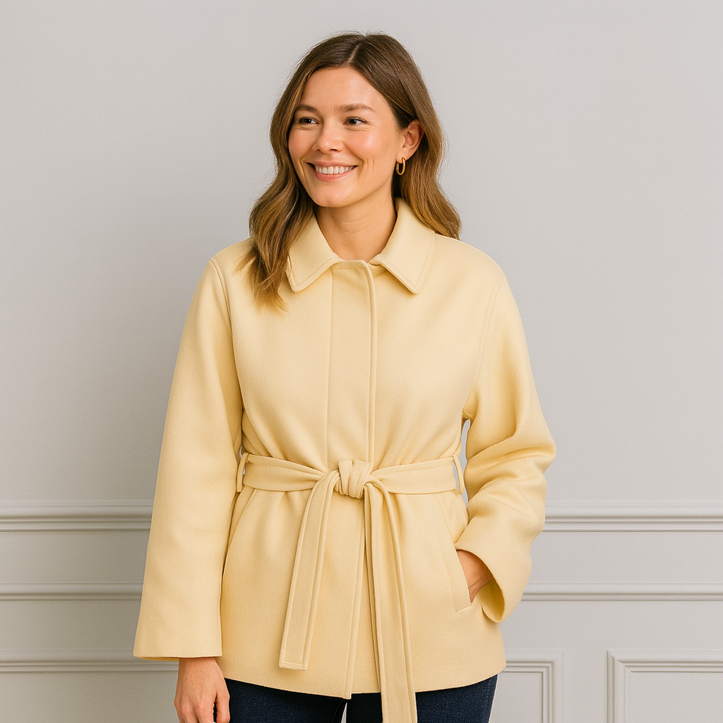 Women's Elegant Belted Fleece Coats - Candy