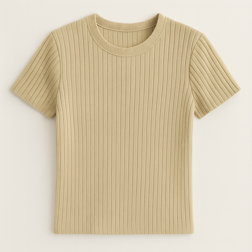 Korean Summer Ribbed T-shirt - Yejin