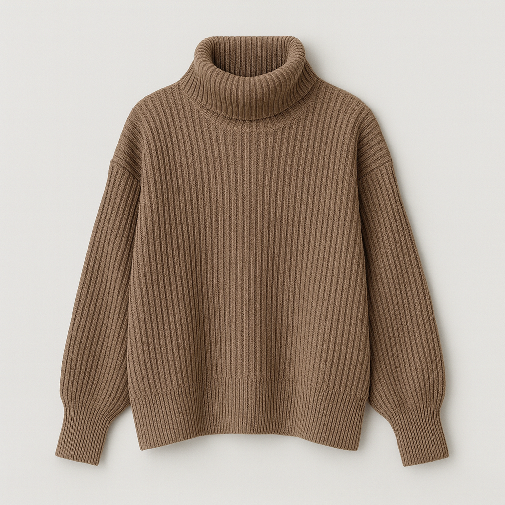Cambridge Ribbed Turtleneck Sweater - Mia