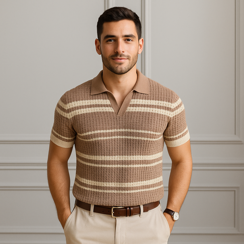 Amalfi Striped Polo – coastal Italian elegance