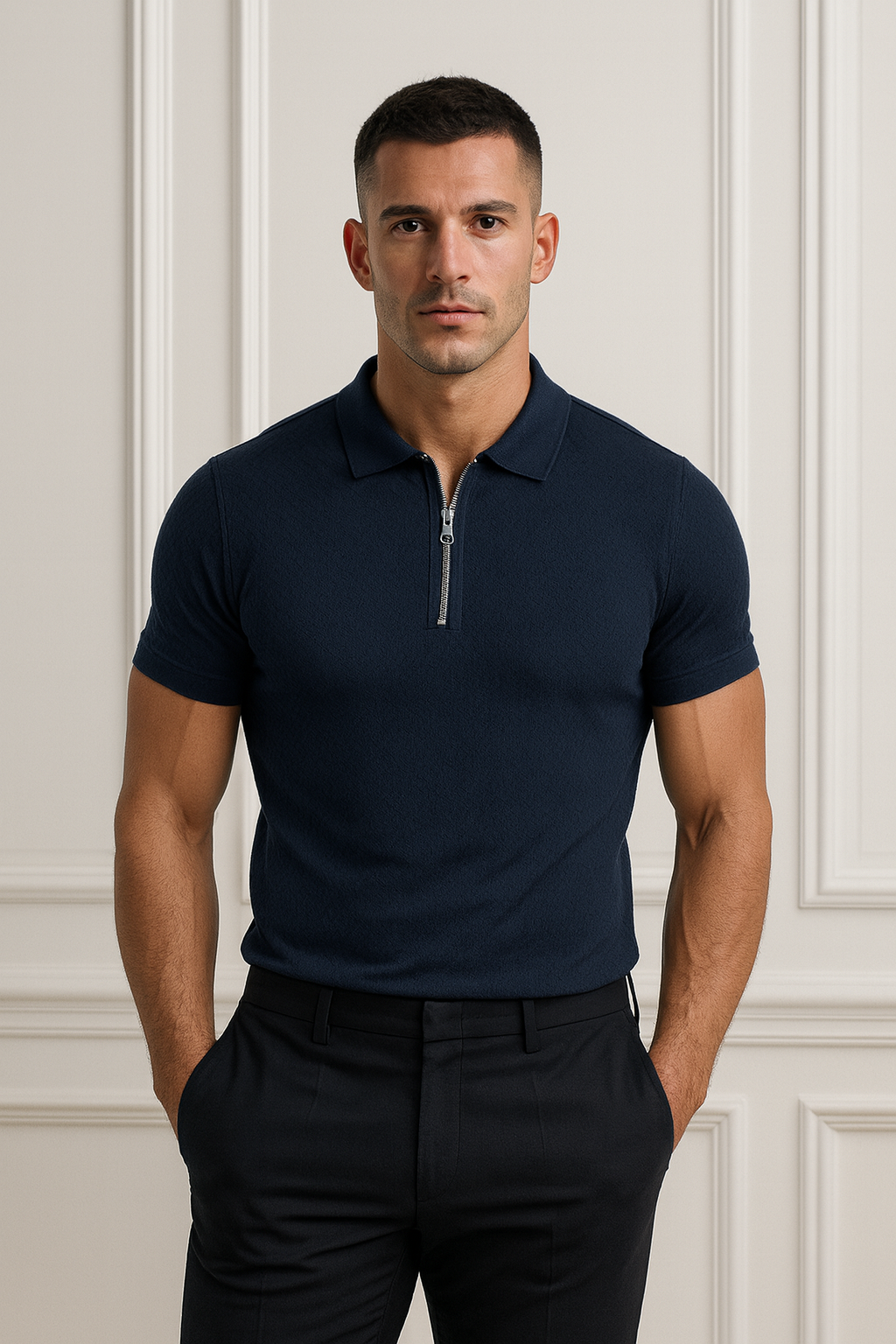 Savile Row Zip Polo – sleek and versatile