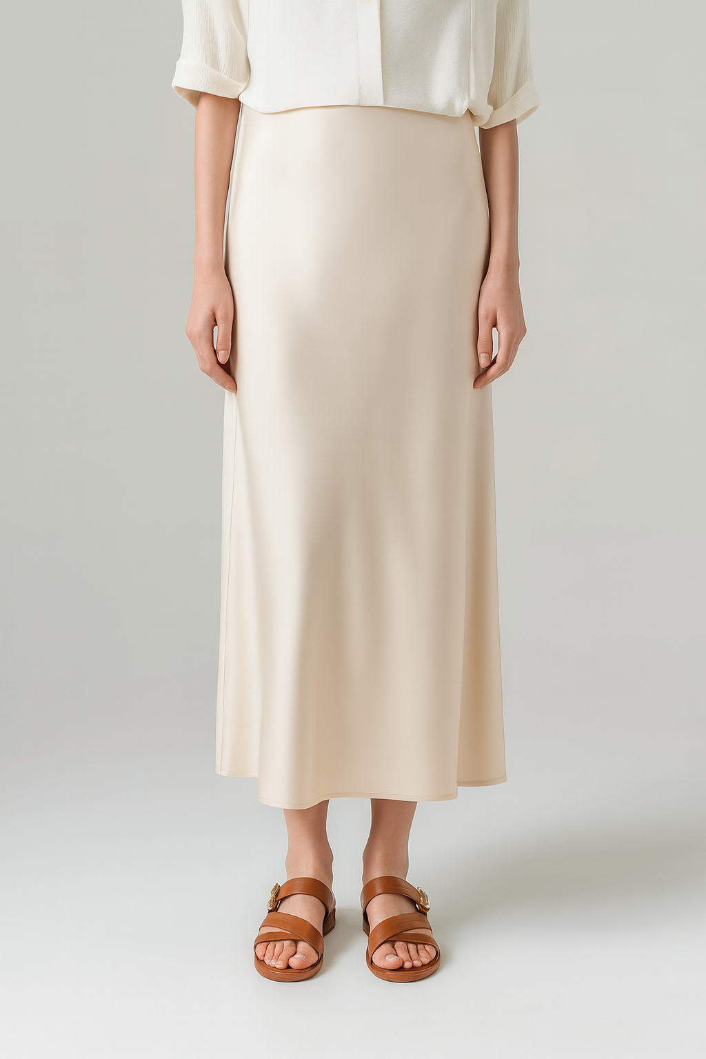 Elegant and feminine satin skirt - Diana