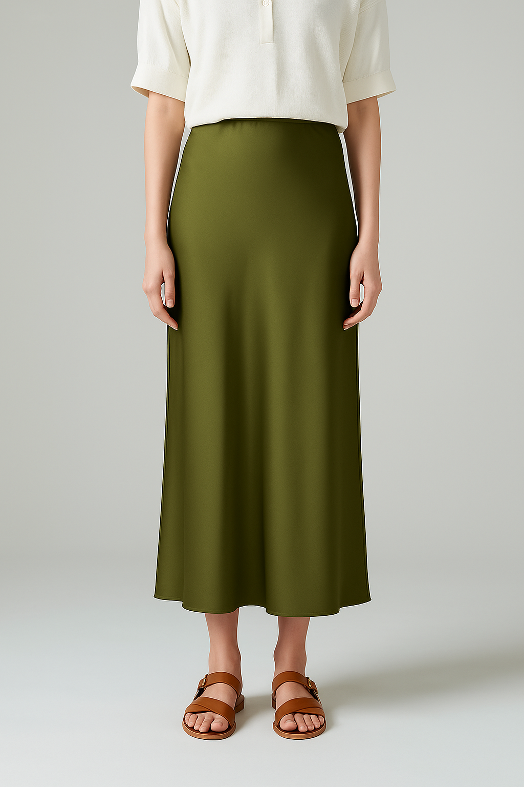 Elegant and feminine satin skirt - Diana