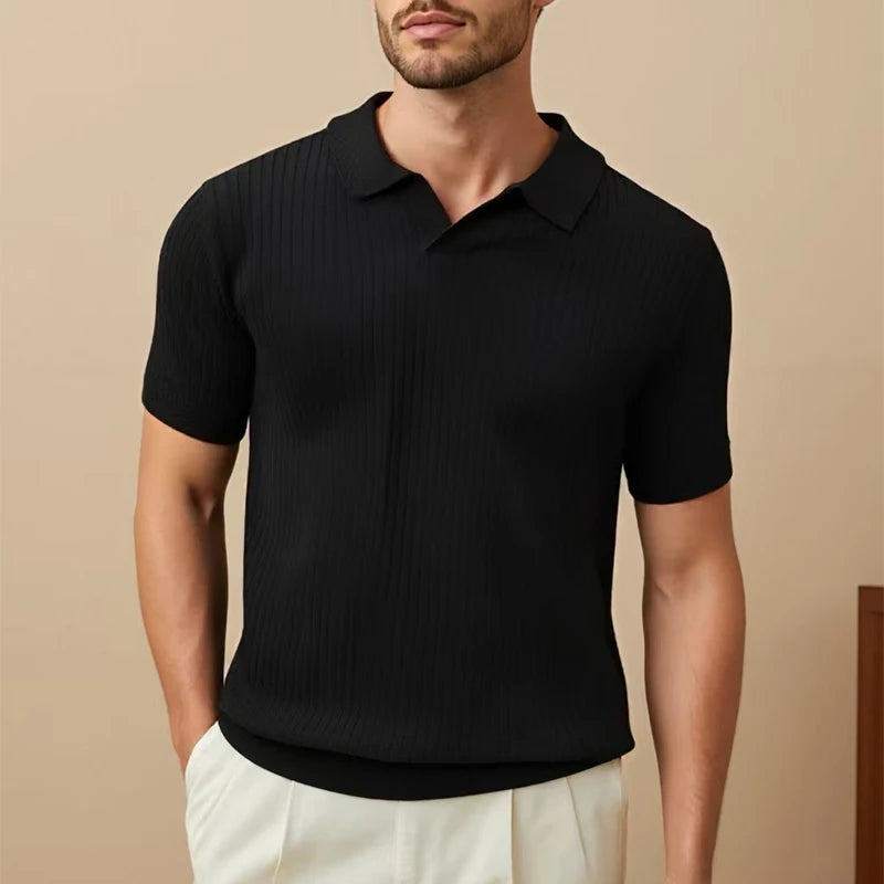 Milan Ribbed Polo – refined Italian minimalism