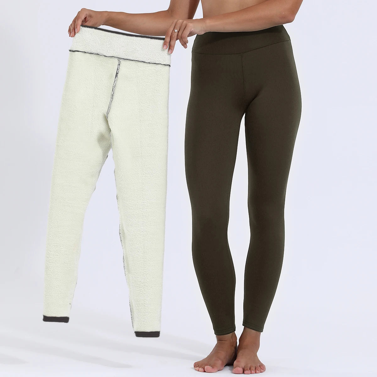 Women's Velvet Leggings with Elastic and High Waist - Welcome Winter