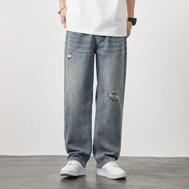 Retro Street Ripped Jeans – Urban Vintage Style