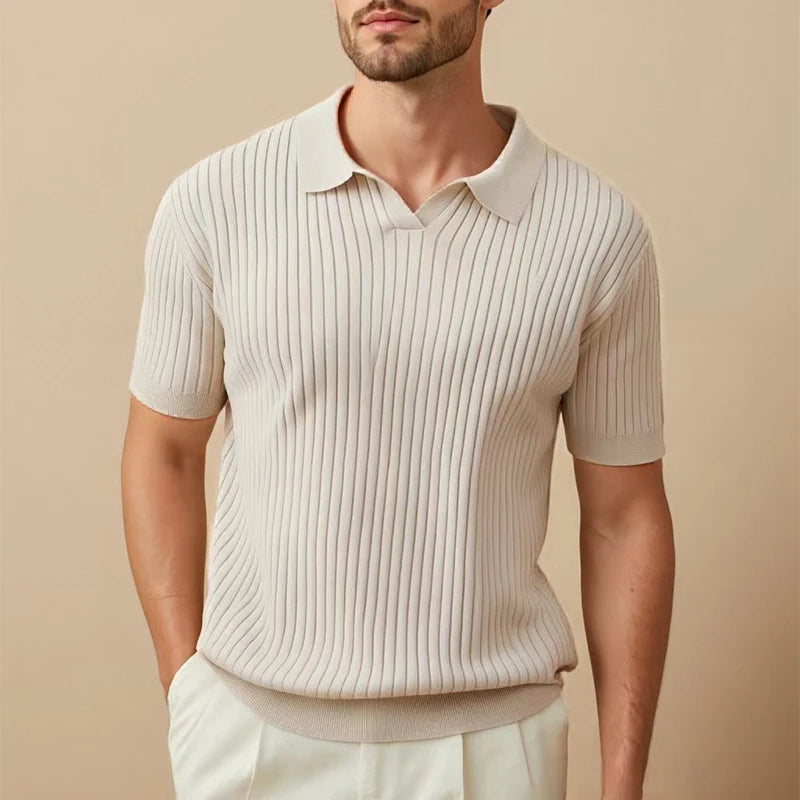 Milan Ribbed Polo – refined Italian minimalism