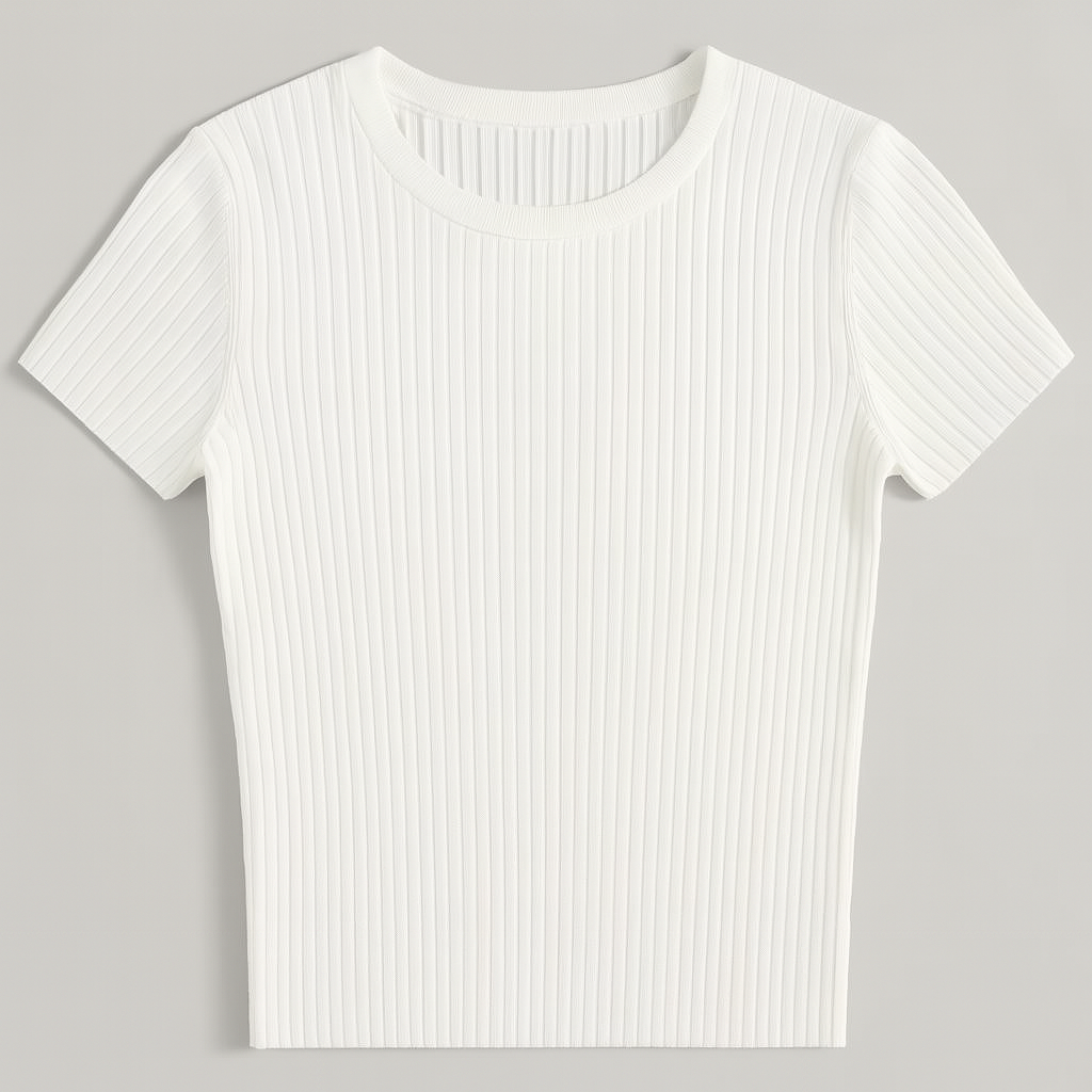 Korean Summer Ribbed T-shirt - Yejin