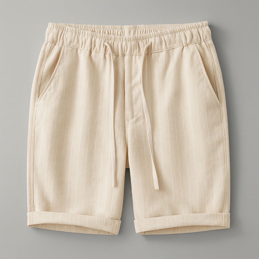 Riviera Striped Linen Shorts – breezy elegance