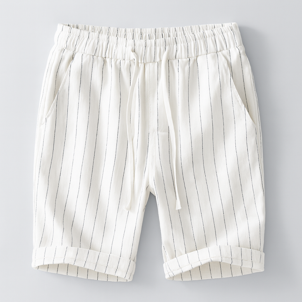 Riviera Striped Linen Shorts – breezy elegance
