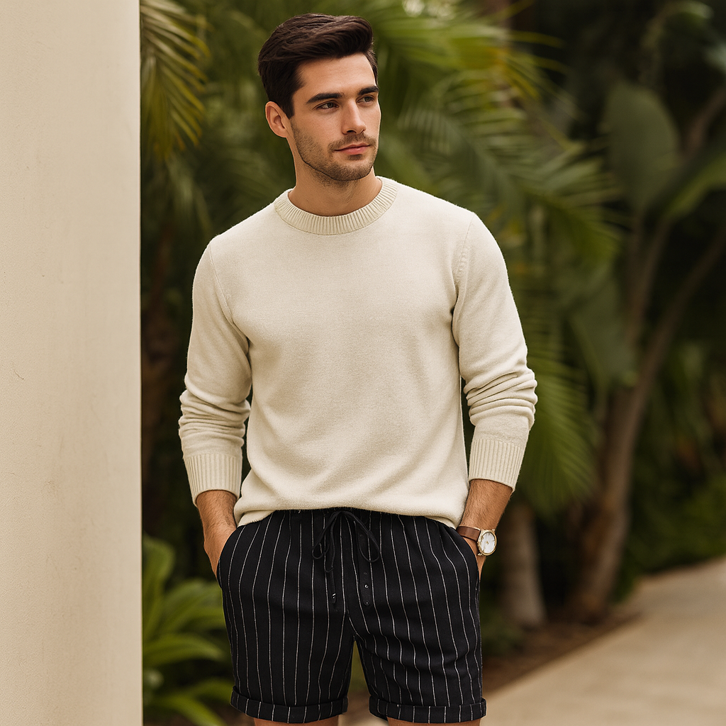 Riviera Striped Linen Shorts – breezy elegance