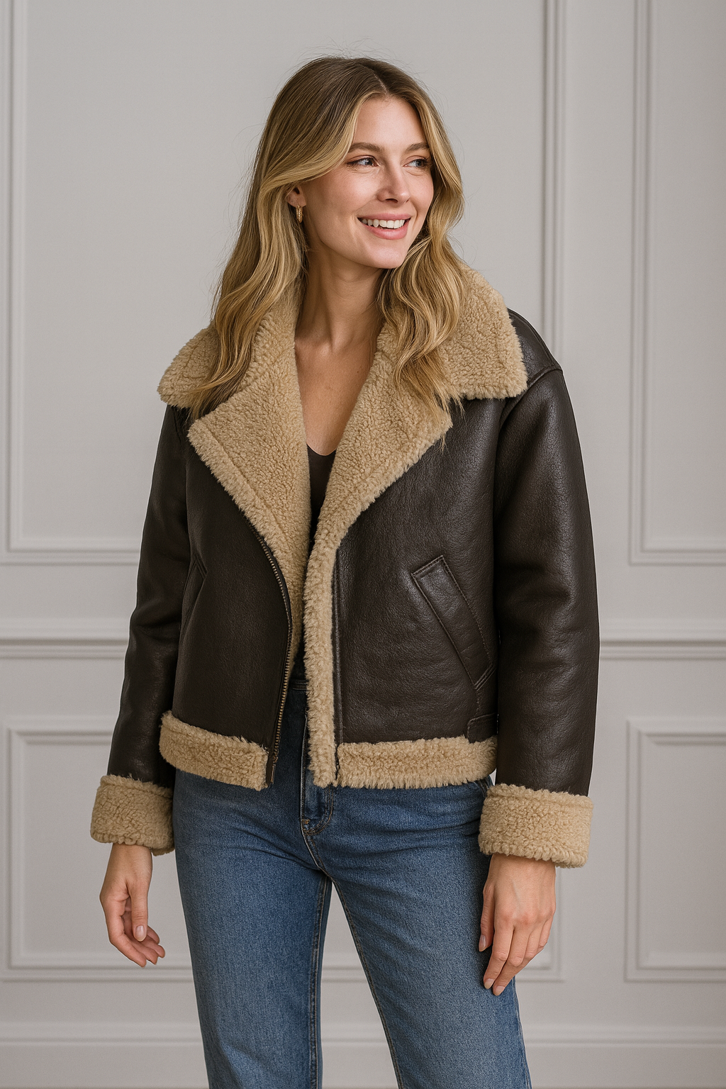 Women's Winter Leather Jacket - Sienna